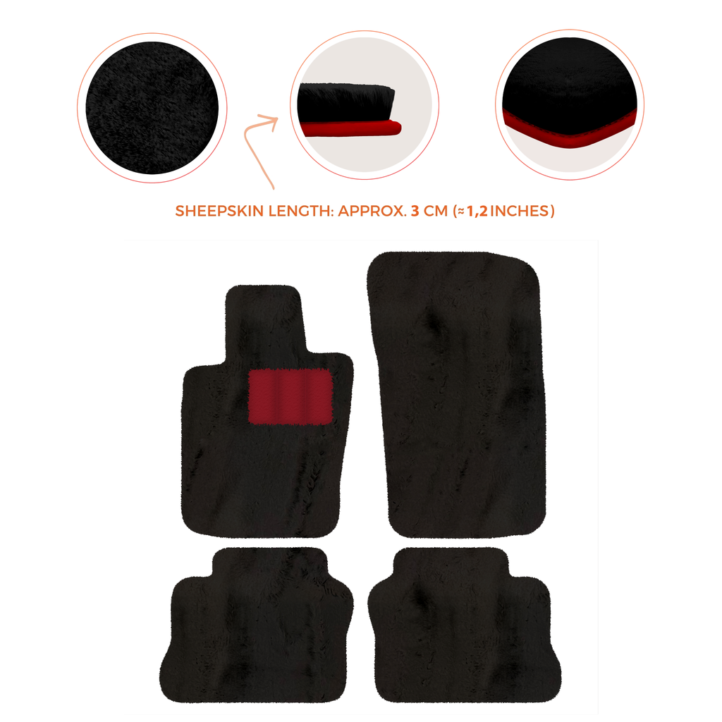 Porsche Panamera (2009-2016) - Sheepskin Length, Various Color Options Custom Fit Premium Velour Floor Mats
