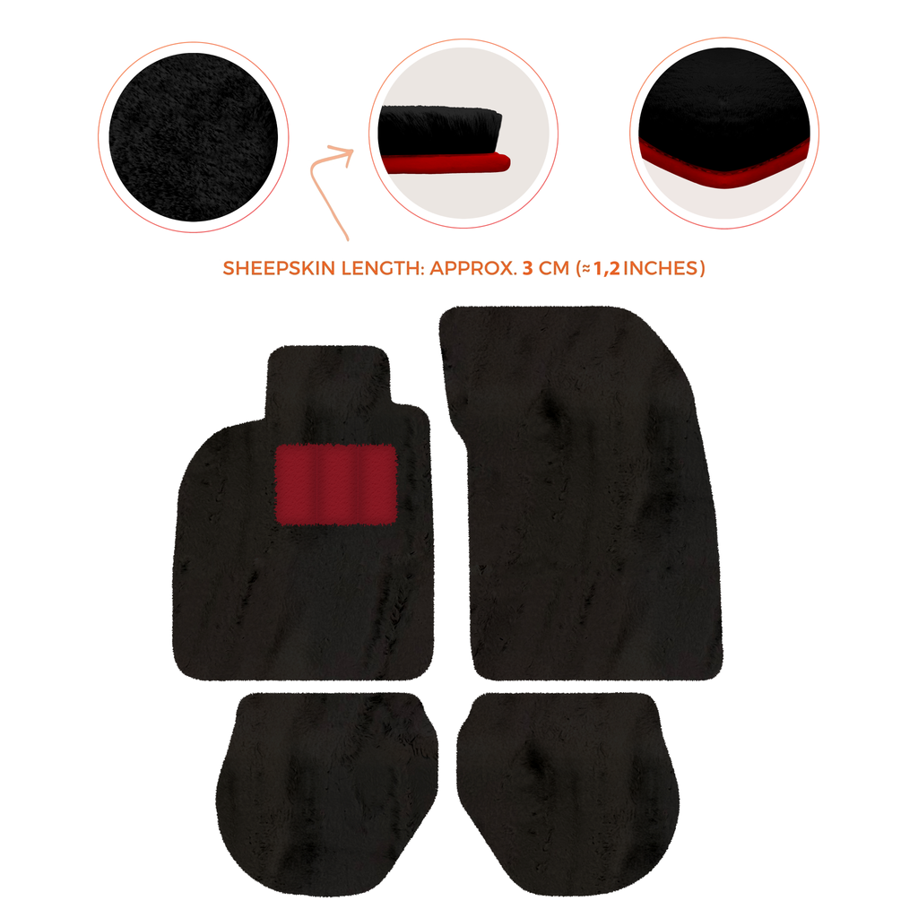 Porsche 911-993 (1993-1998) - Sheepskin Length, Various Color Options Custom Fit Premium Velour Floor Mats