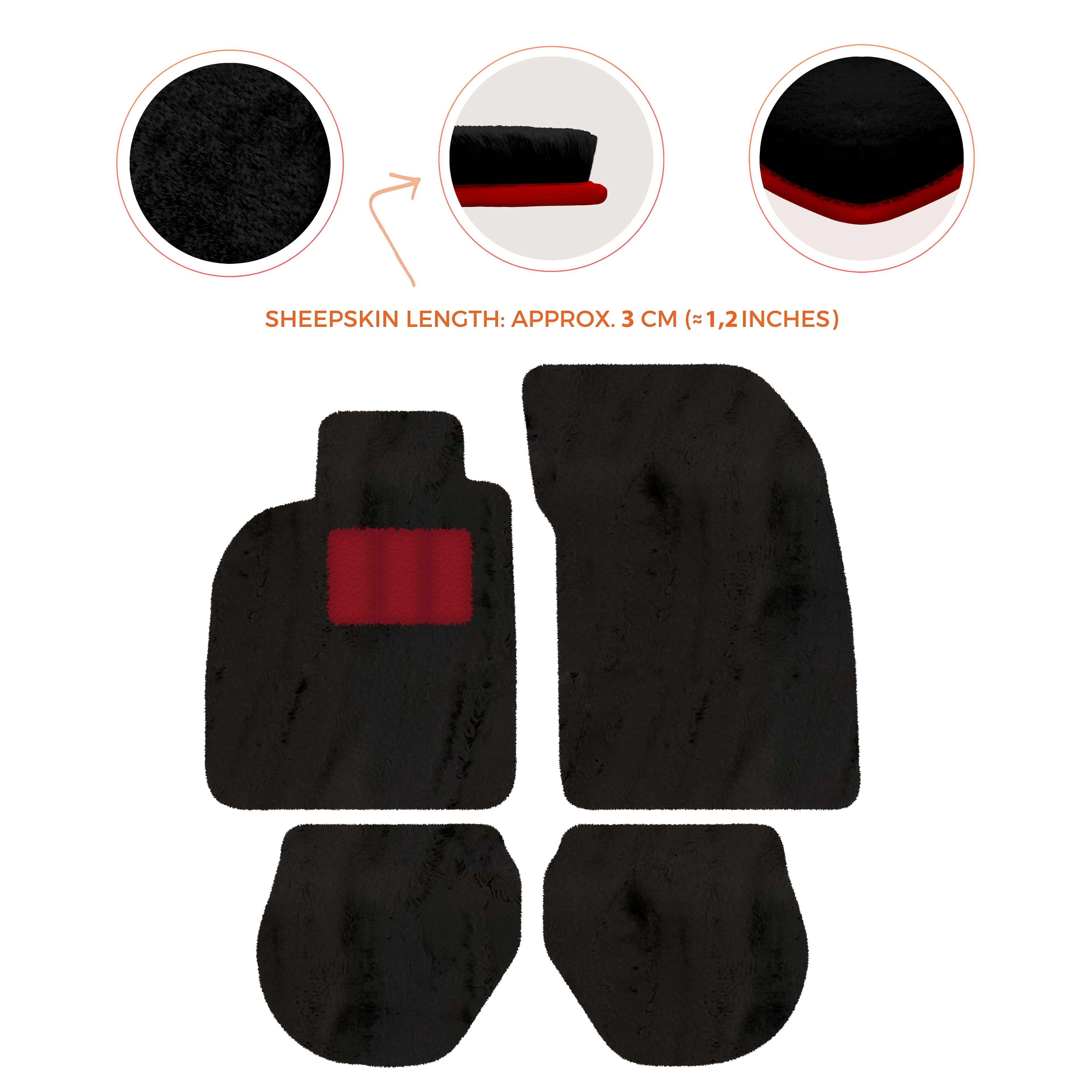 Porsche 911-993 (1993-1998) - Sheepskin Length, Various Color Options Custom Fit Premium Velour Floor Mats