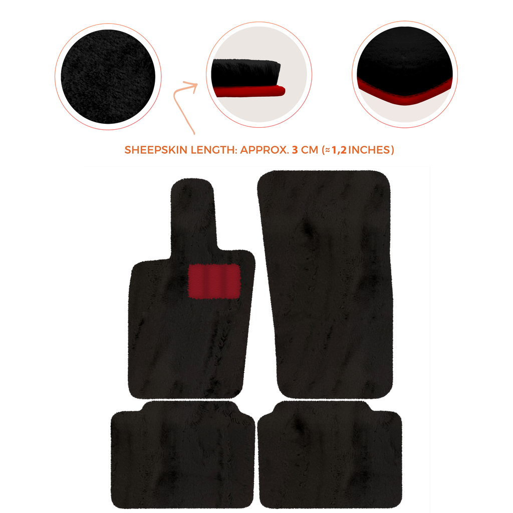 Porsche Panamera (2017-2023) - Sheepskin Length, Various Color Options Custom Fit Premium Velour Floor Mats