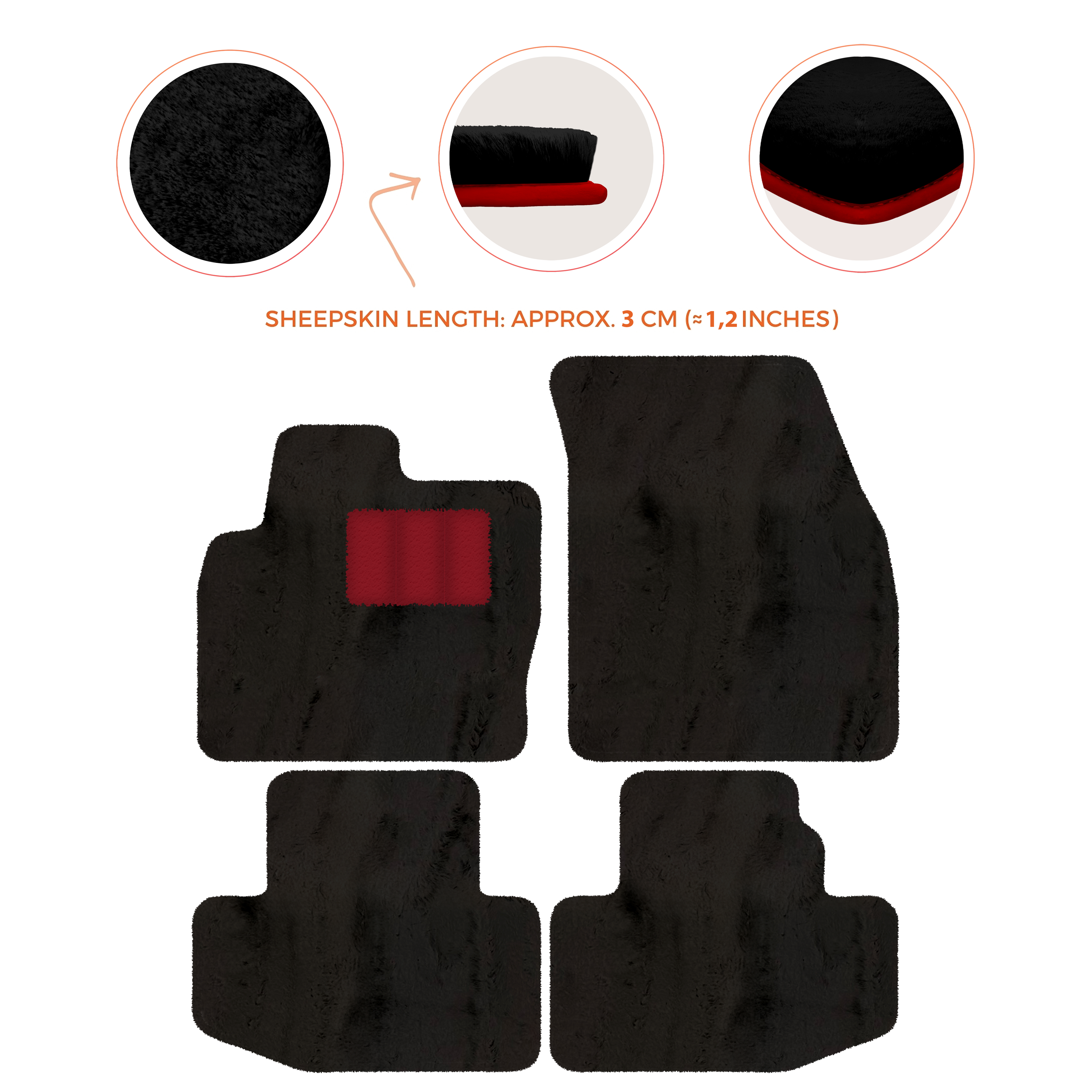 Range Rover Evoque (2016-2024) Convertible - Sheepskin Length, Various Color Options Custom Fit Premium Velour Floor Mats