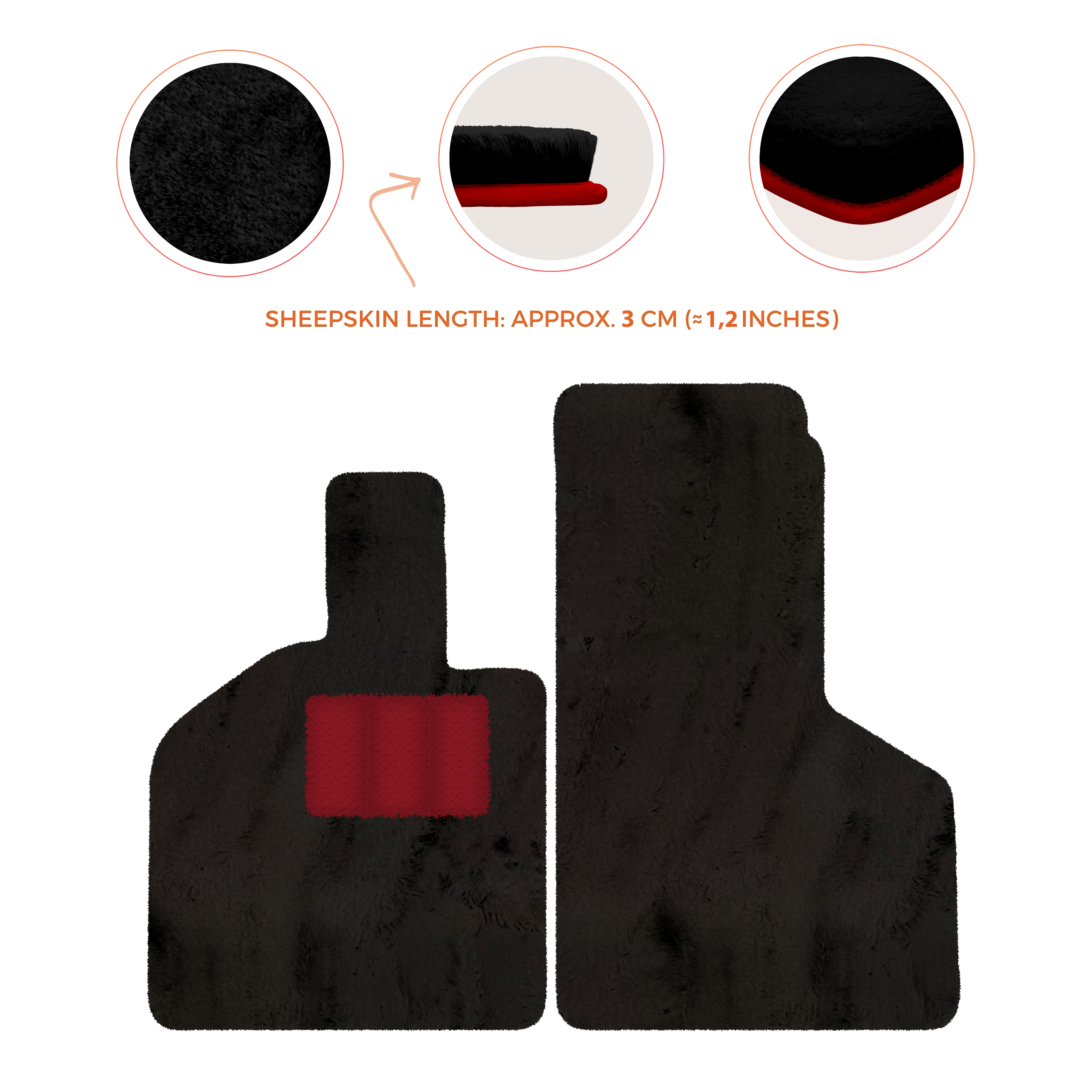 Lamborghini Huracan (2014-2023) - Sheepskin Length, Various Color Options Custom Fit Premium Velour Floor Mats