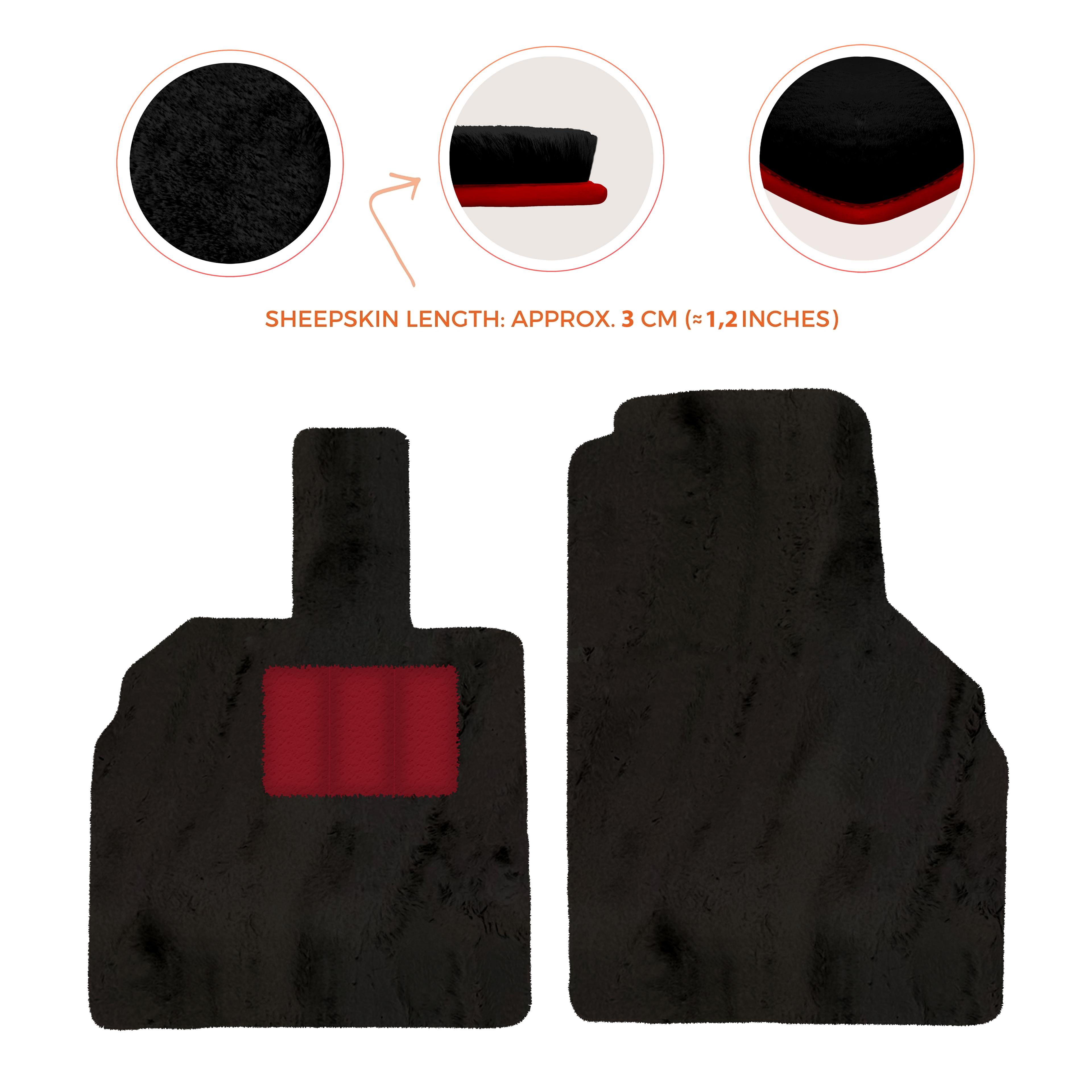 Lamborghini Aventador (2012-2022) - Sheepskin Length, Various Color Options Custom Fit Premium Velour Floor Mats