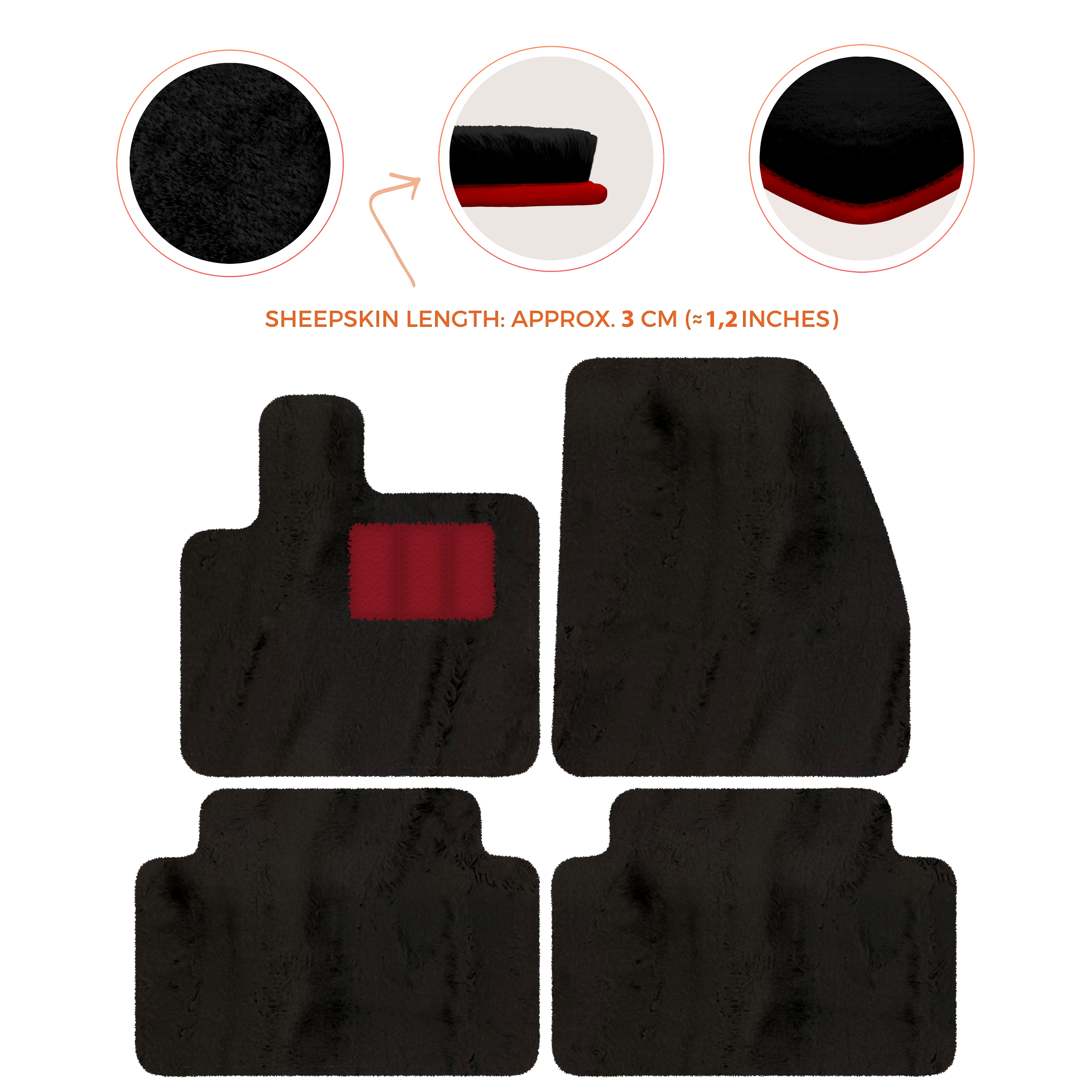 Range Rover Evoque (2019-2024) 5-Doors - Sheepskin Length, Various Color Options Custom Fit Premium Velour Floor Mats