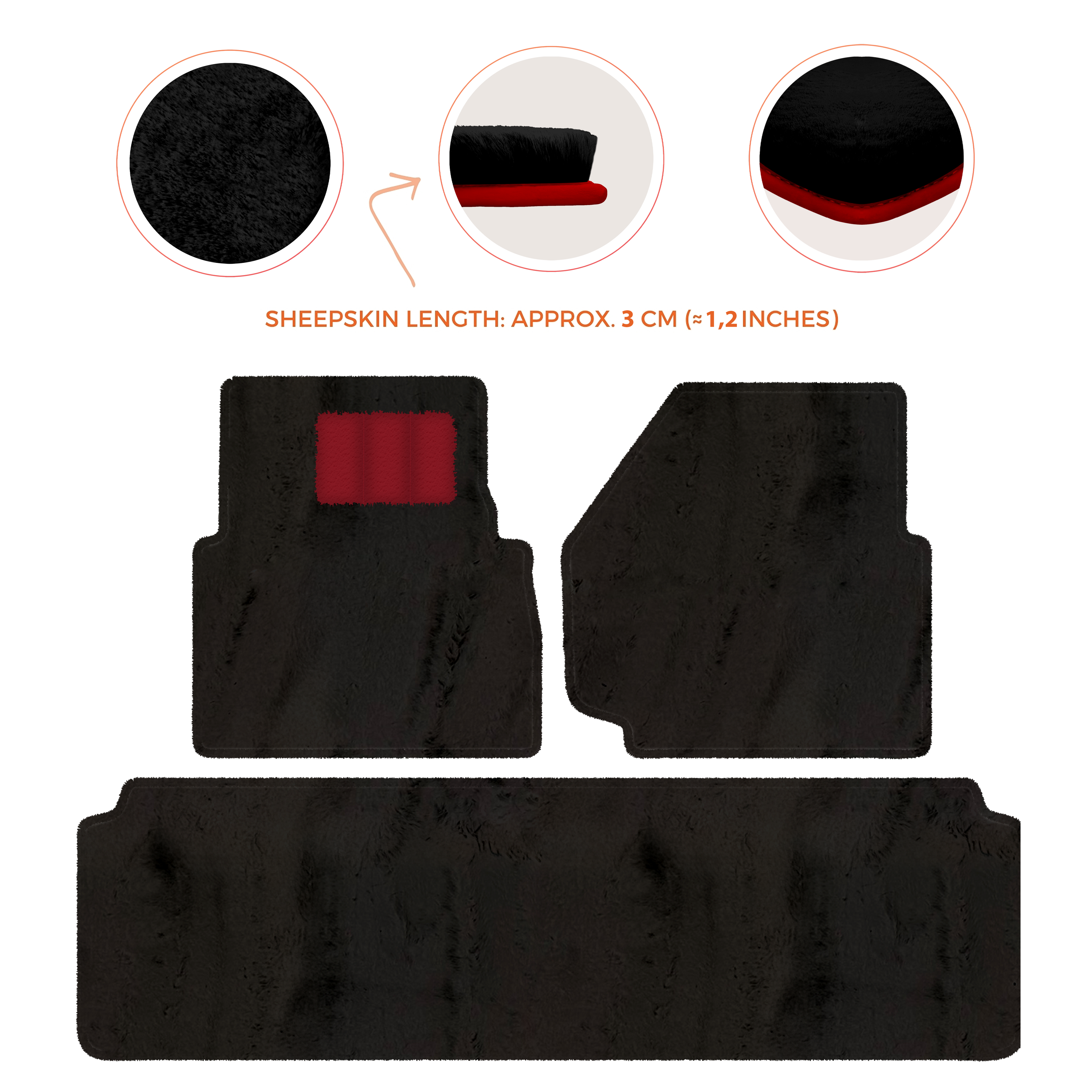Land Rover Defender 110 (2007-2020) - Sheepskin Length, Various Color Options Custom Fit Premium Velour Floor Mats