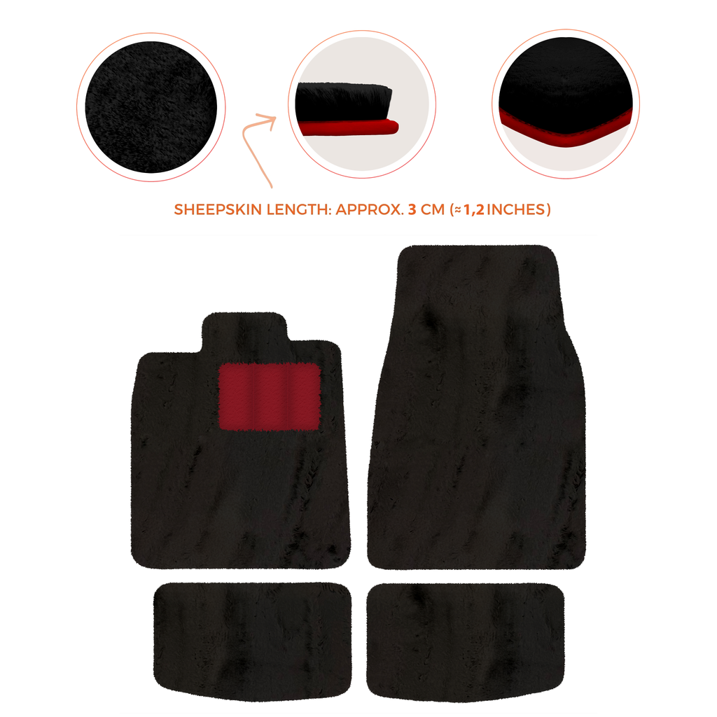 Porsche Taycan (2019-2023) - Sheepskin Length, Various Color Options Custom Fit Premium Velour Floor Mats