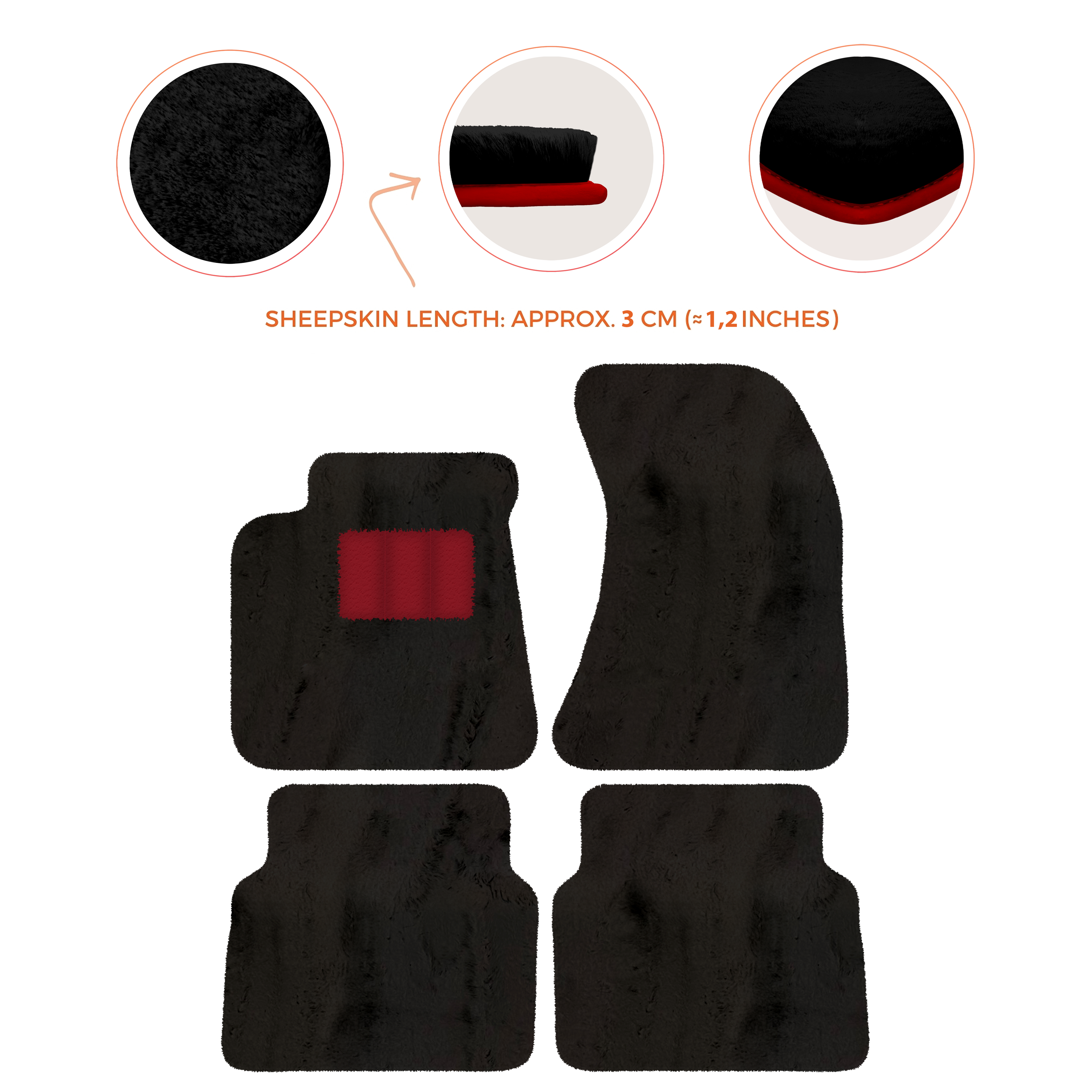 Audi A8 D4 (2010-2017) - Sheepskin Length, Various Color Options Custom Fit Premium Velour Floor Mats