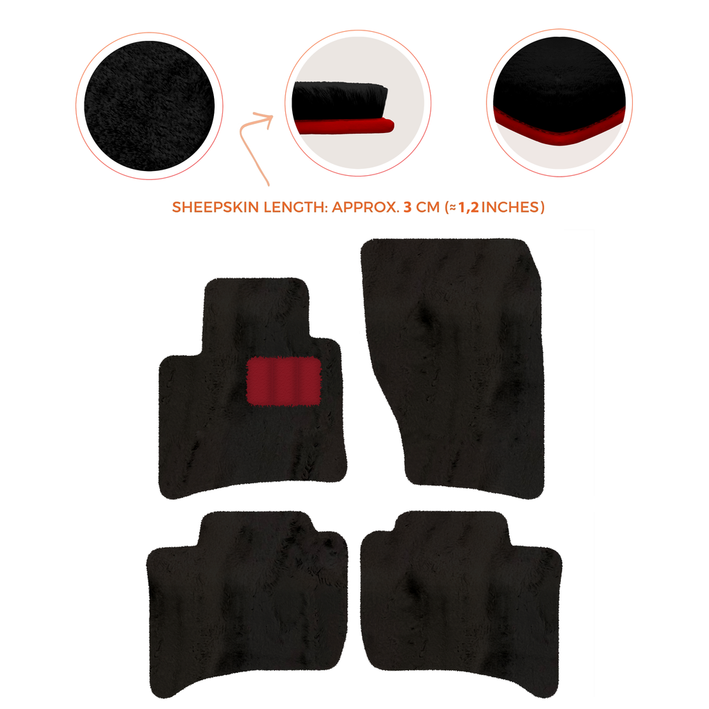 Porsche Cayenne (2010-2018) - Sheepskin Length, Various Color Options Custom Fit Premium Velour Floor Mats