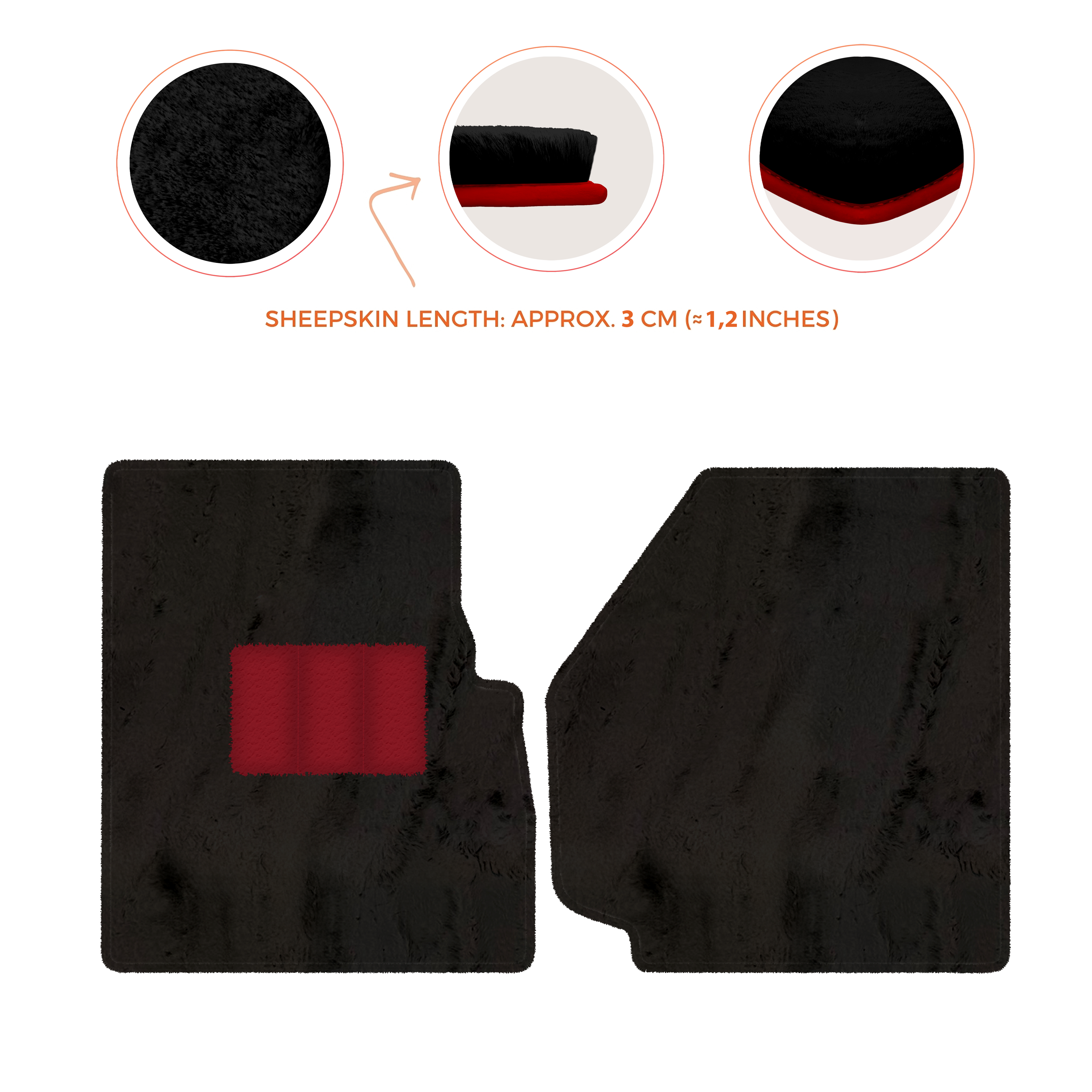 Land Rover Defender 90 (2007-2020) - Sheepskin Length, Various Color Options Custom Fit Premium Velour Floor Mats