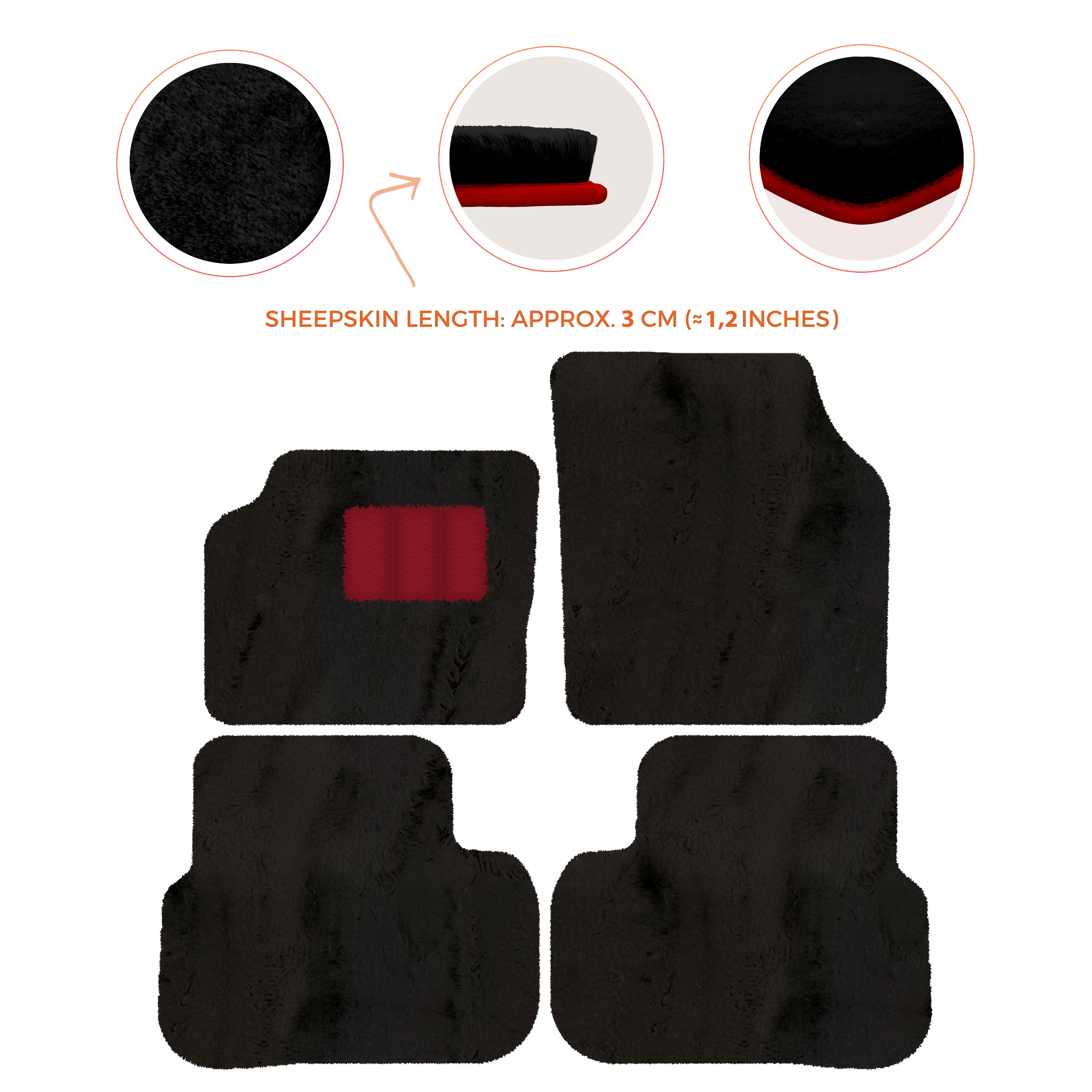 Land Rover Discovery Sport (2015-2019) - Sheepskin Length, Various Color Options Custom Fit Premium Velour Floor Mats