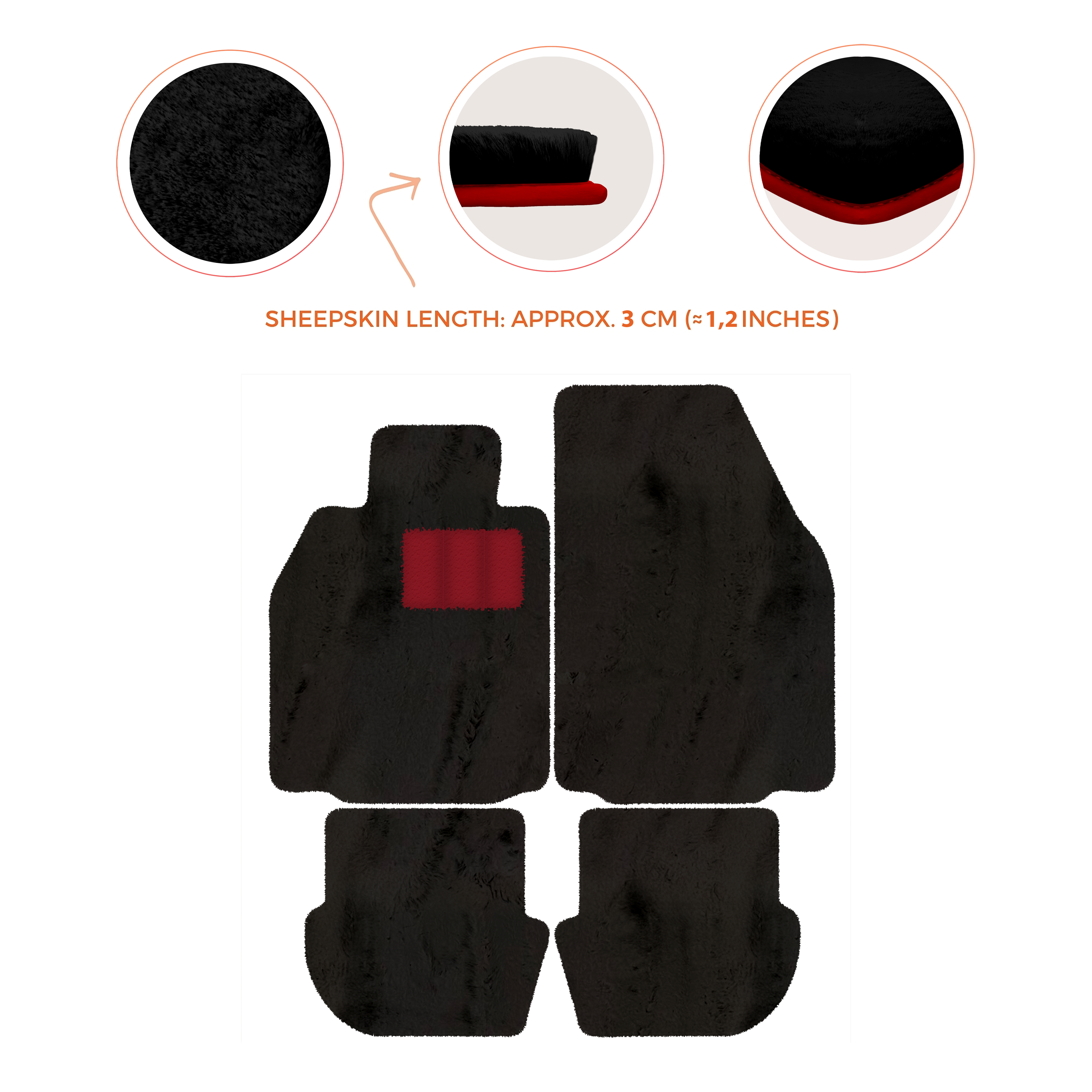 Porsche 911 - 997 (2004-2012) - Sheepskin Length, Various Color Options Custom Fit Premium Velour Floor Mats