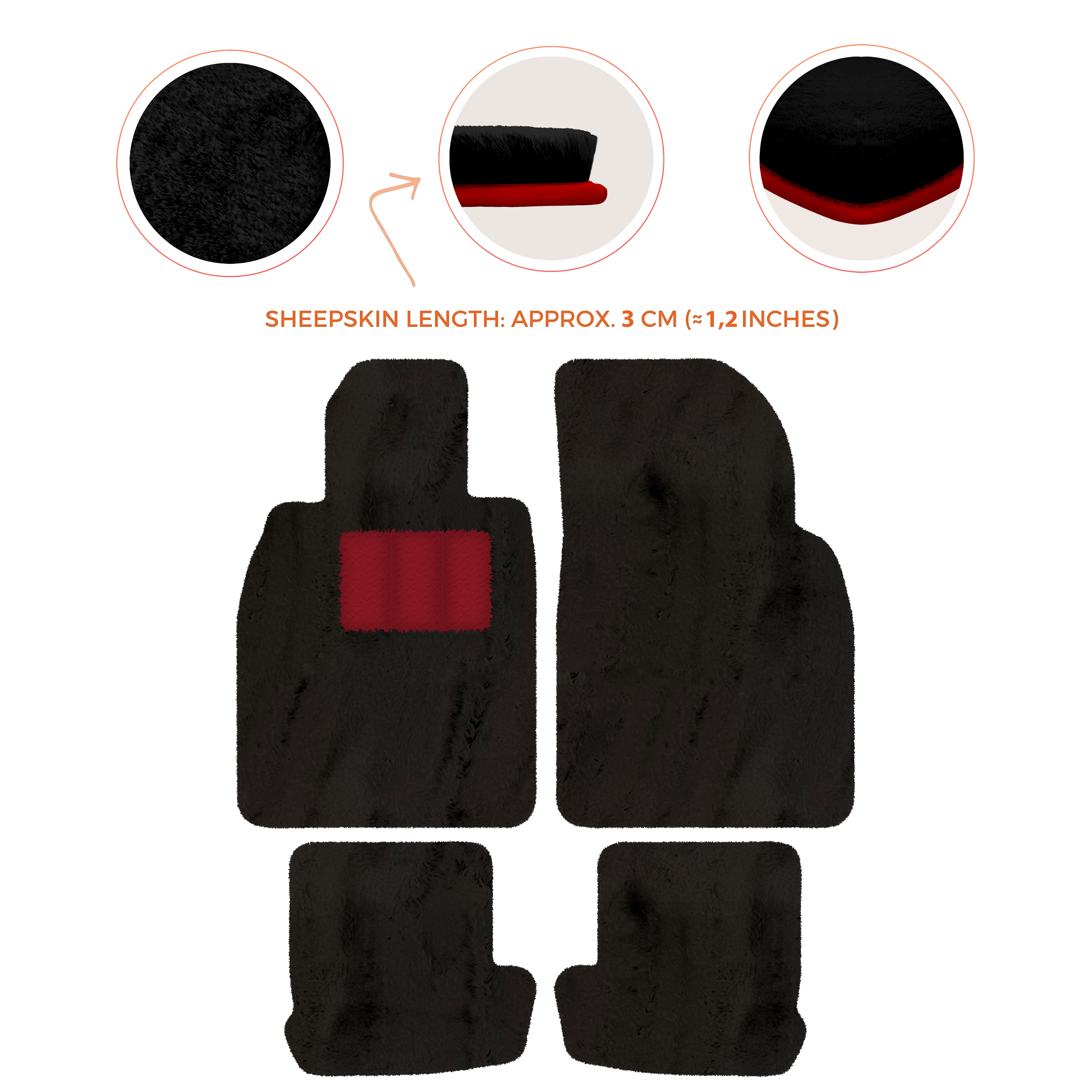 Porsche 911 - 991 (2012-2019) - Sheepskin Length, Various Color Options Custom Fit Premium Velour Floor Mats
