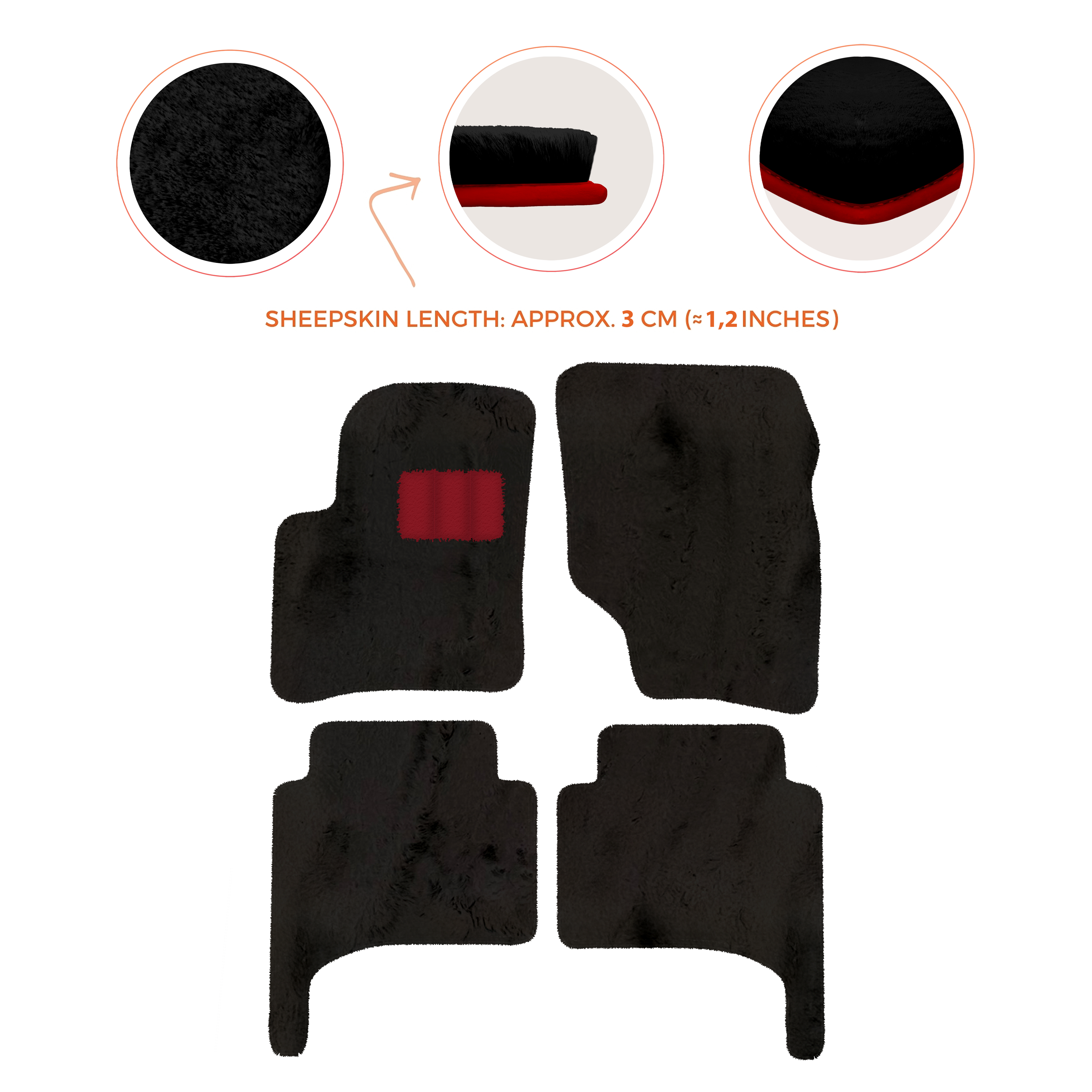 Porsche Cayenne (2003-2010) - Sheepskin Length, Various Color Options Custom Fit Premium Velour Floor Mats