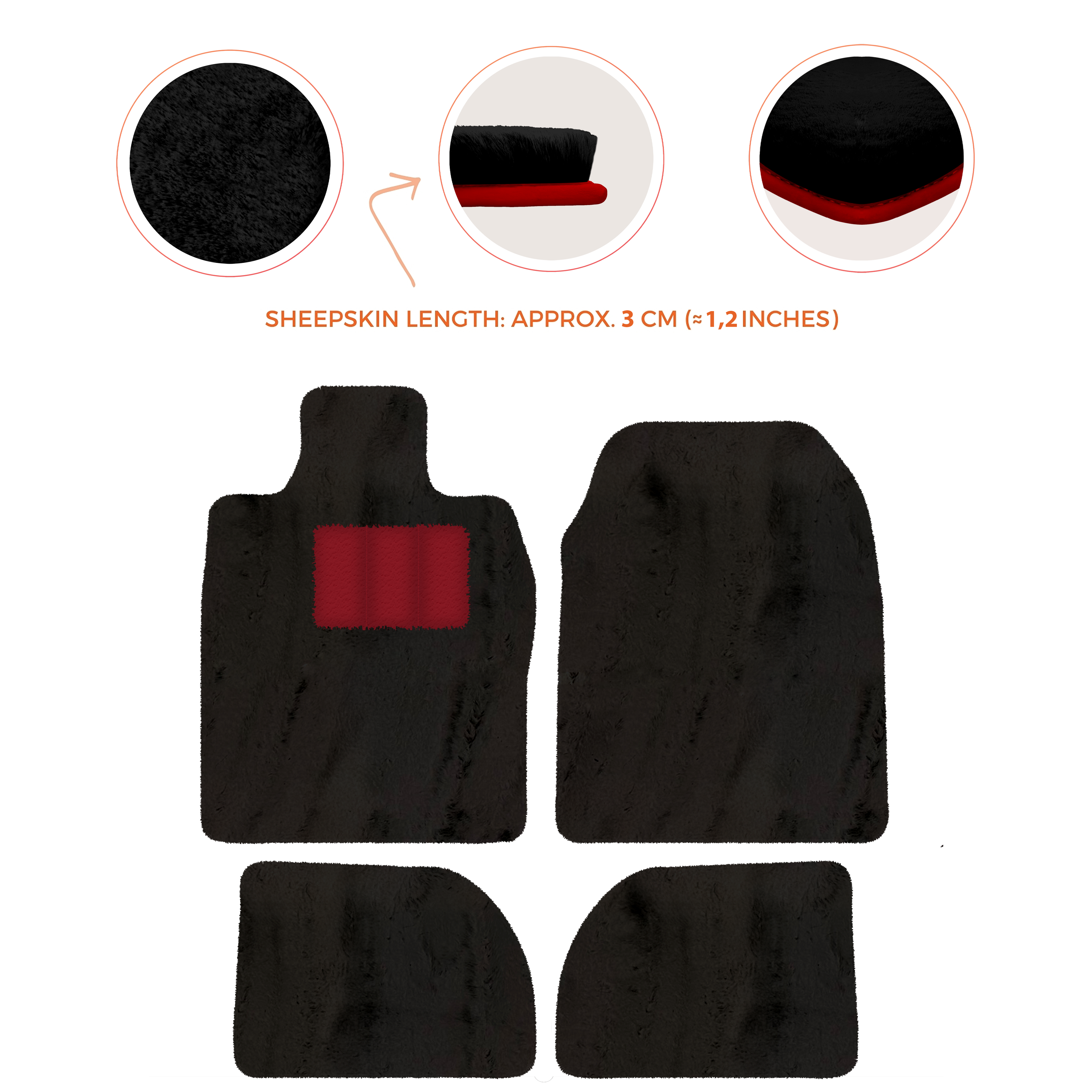 Porsche 924 (1976-1988) - Sheepskin Length, Various Color Options Custom Fit Premium Velour Floor Mats