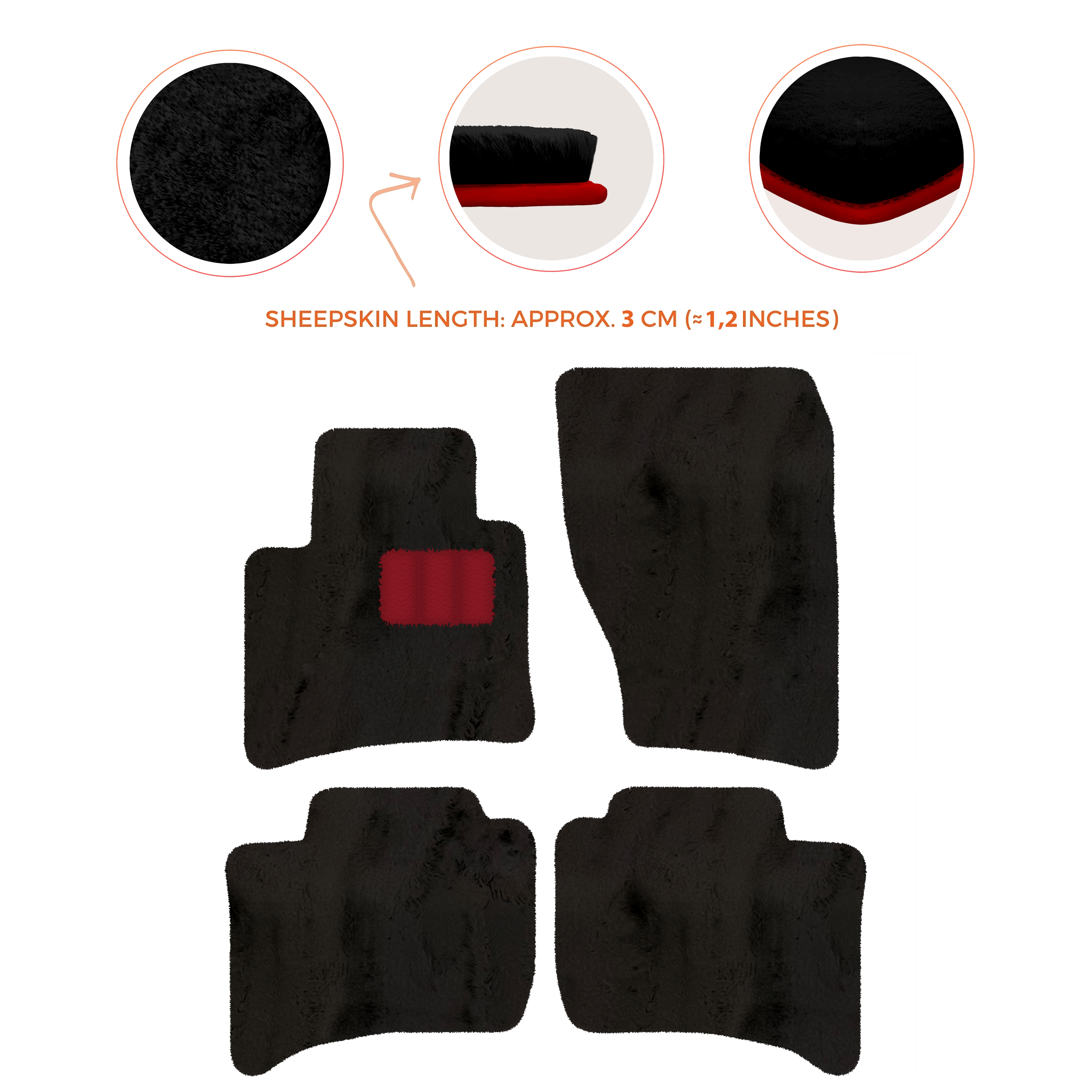 Porsche Cayenne (2010-2018) - Sheepskin Length, Various Color Options Custom Fit Premium Velour Floor Mats