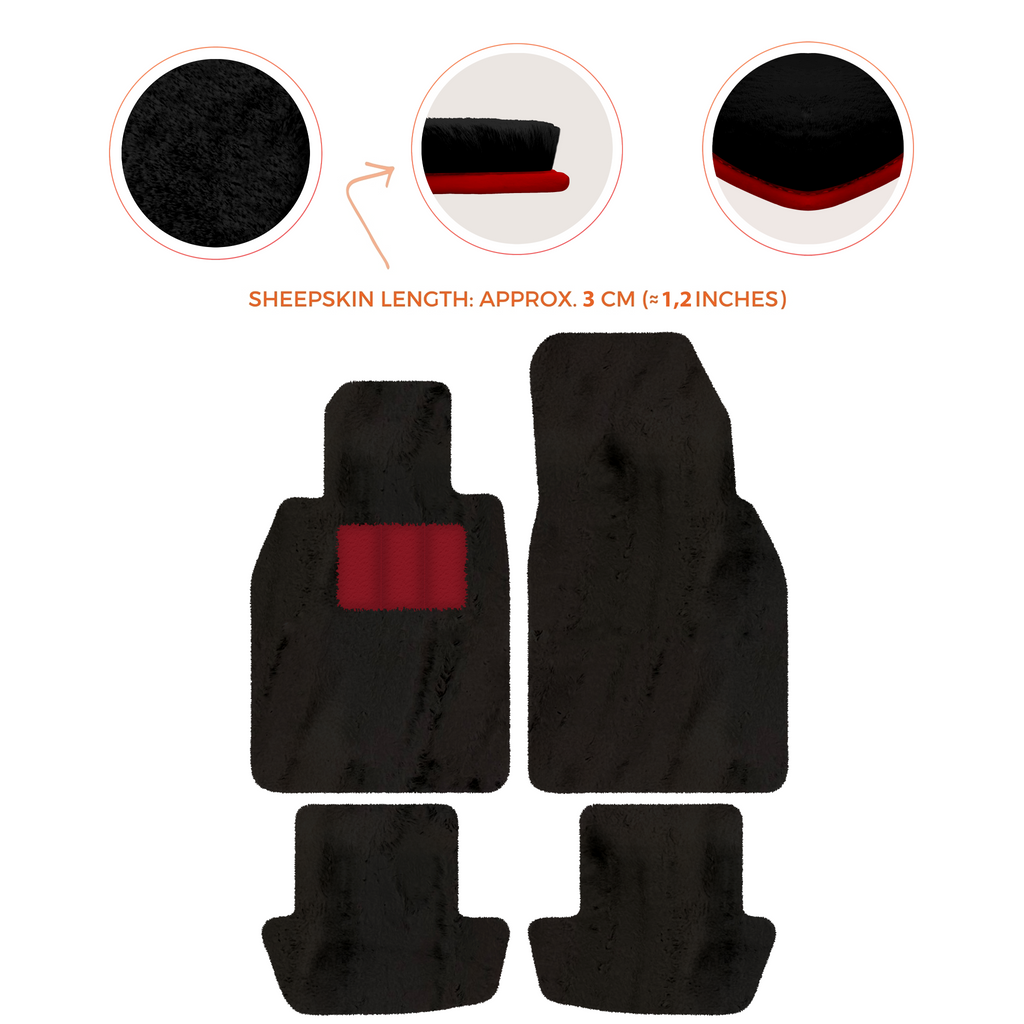 Porsche 911 - 992 (2019-2026) - Sheepskin Length, Various Color Options Custom Fit Premium Velour Floor Mats