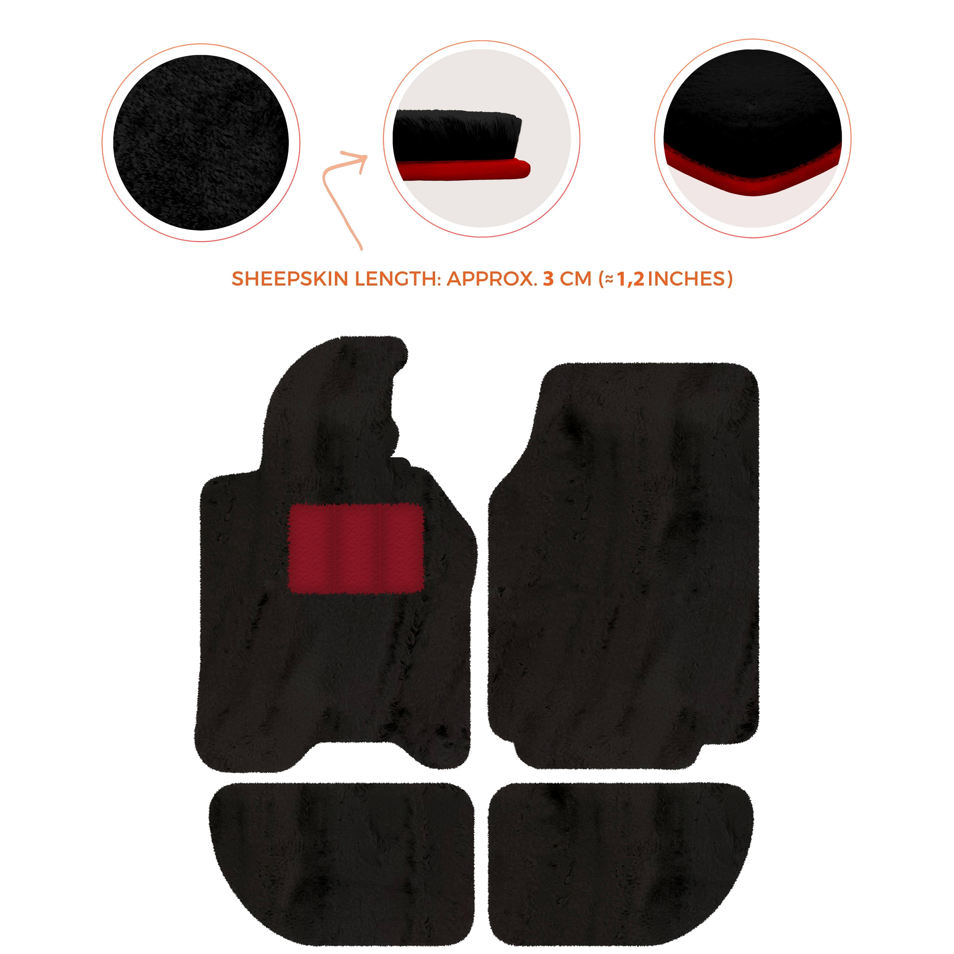 Porsche 944 (1981-1991) - Sheepskin Length, Various Color Options Custom Fit Premium Velour Floor Mats