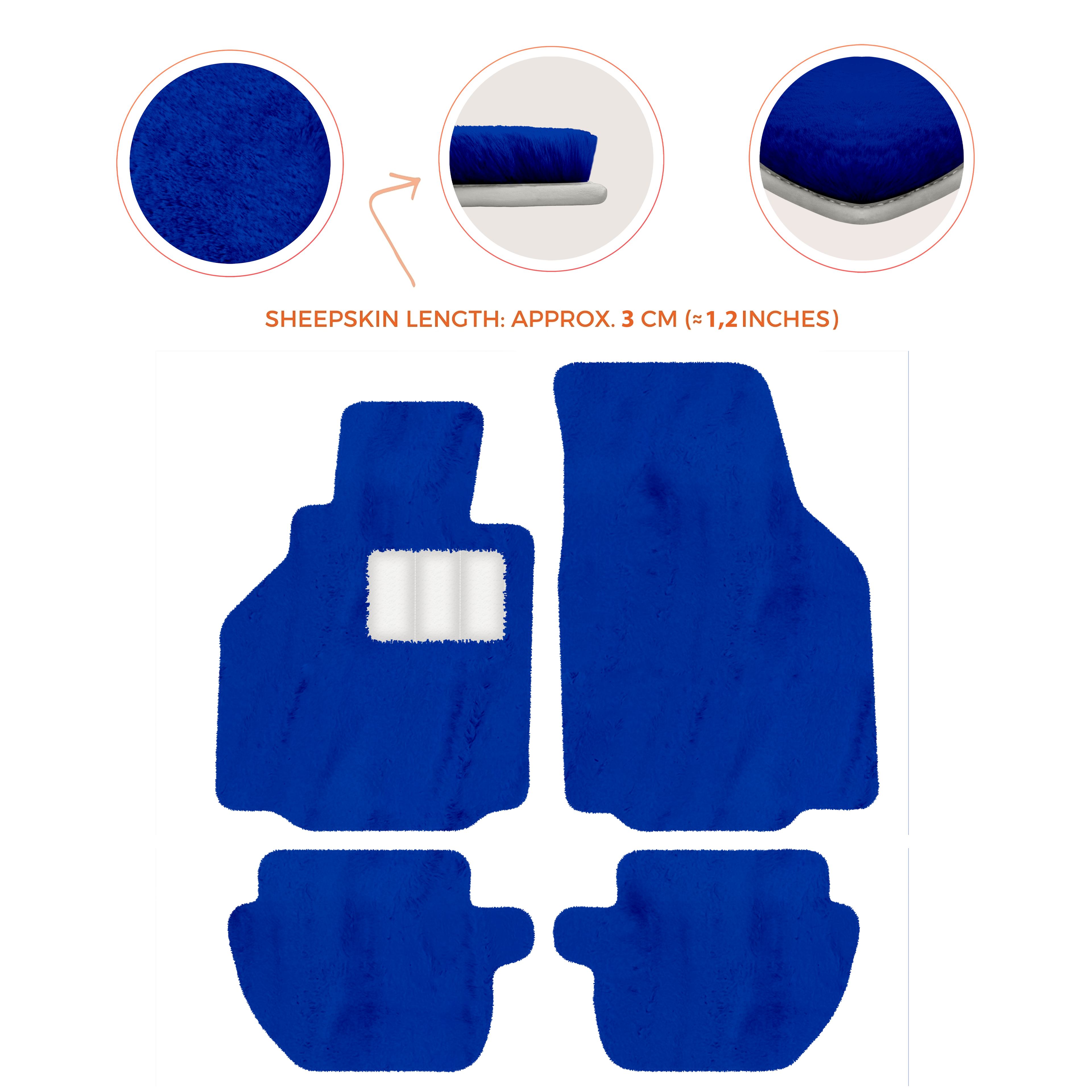 Porsche 911 - 996 (1998-2004) - Sheepskin Length, Various Color Options Custom Fit Premium Velour Floor Mats