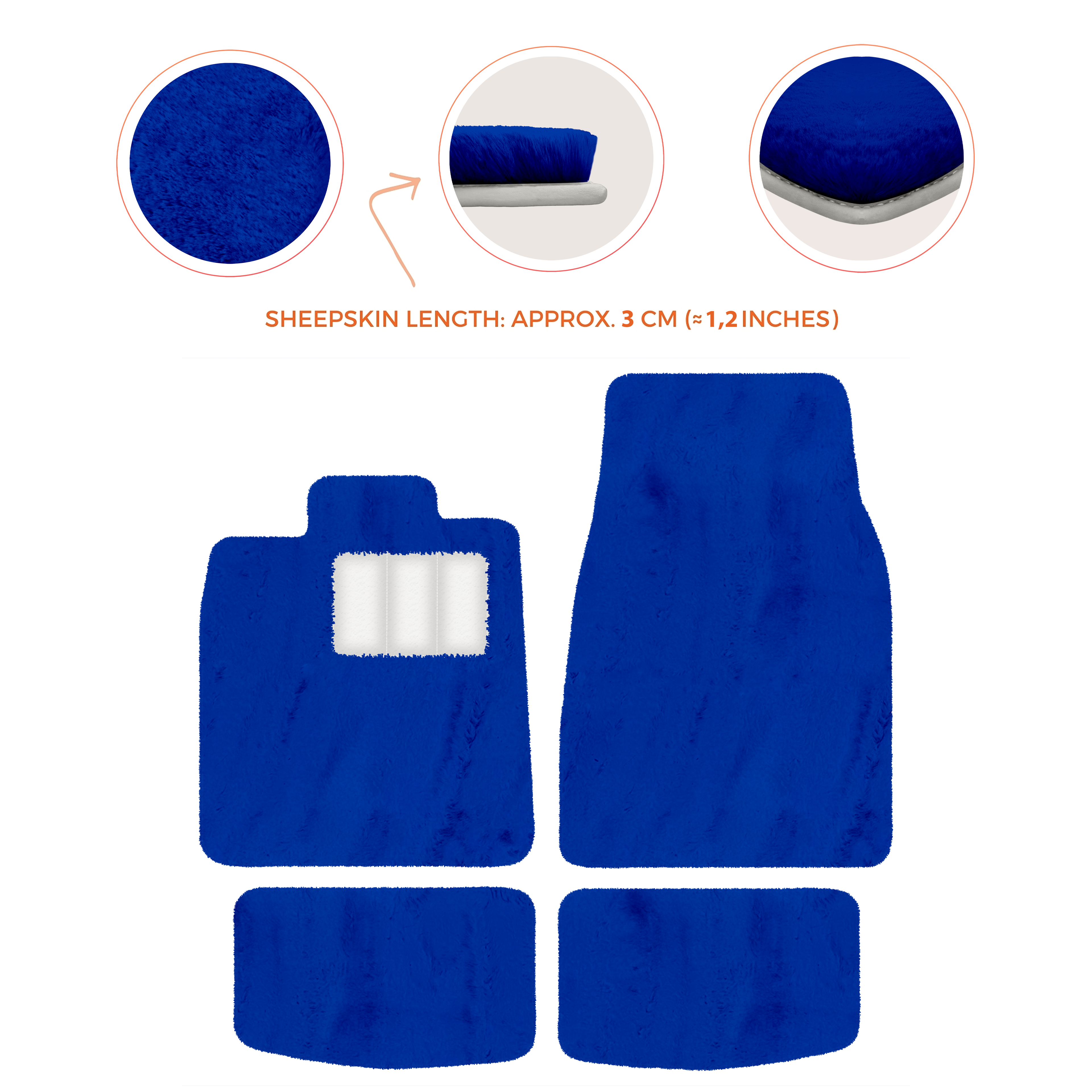 Porsche Taycan (2019-2023) - Sheepskin Length, Various Color Options Custom Fit Premium Velour Floor Mats