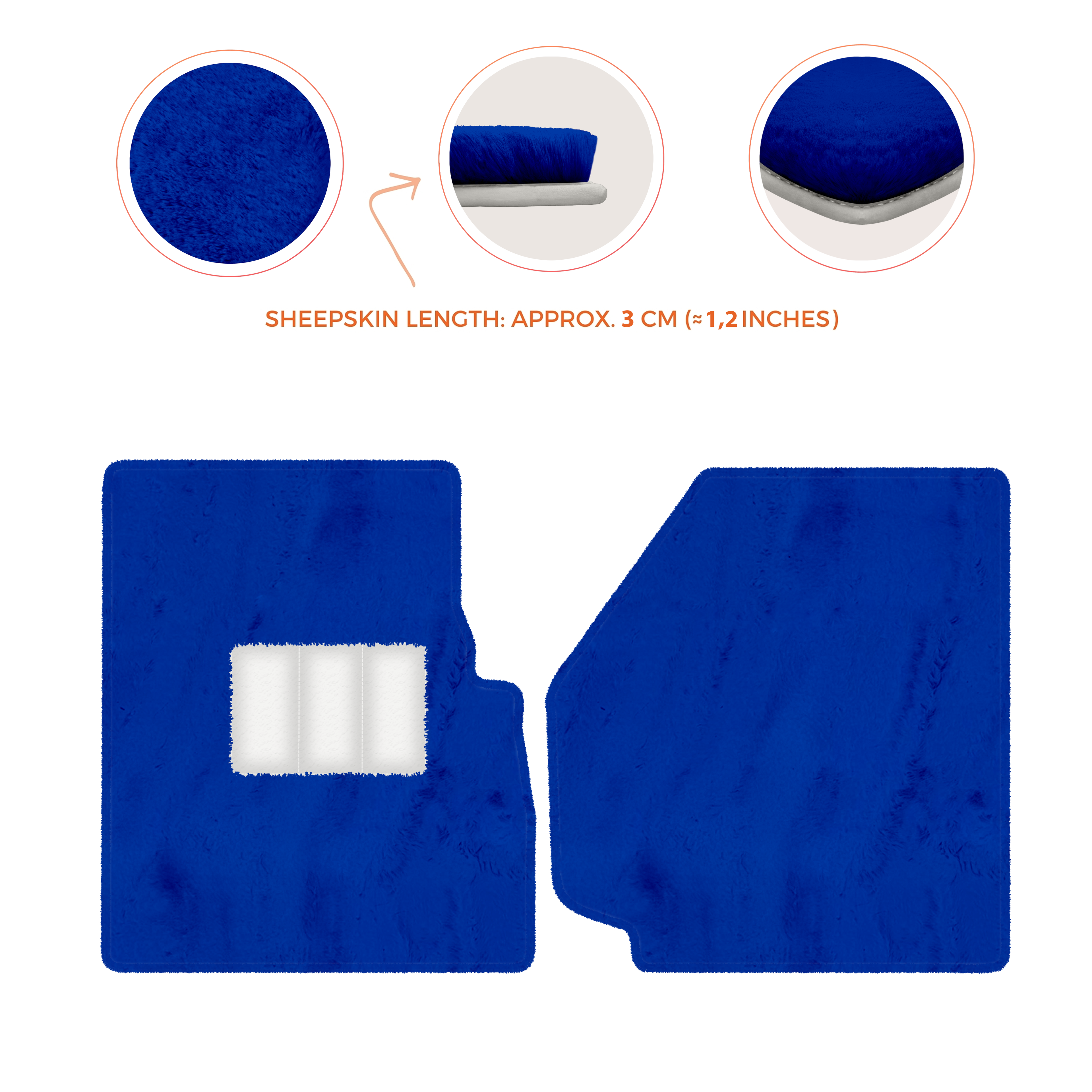 Land Rover Defender 90 (2007-2020) - Sheepskin Length, Various Color Options Custom Fit Premium Velour Floor Mats