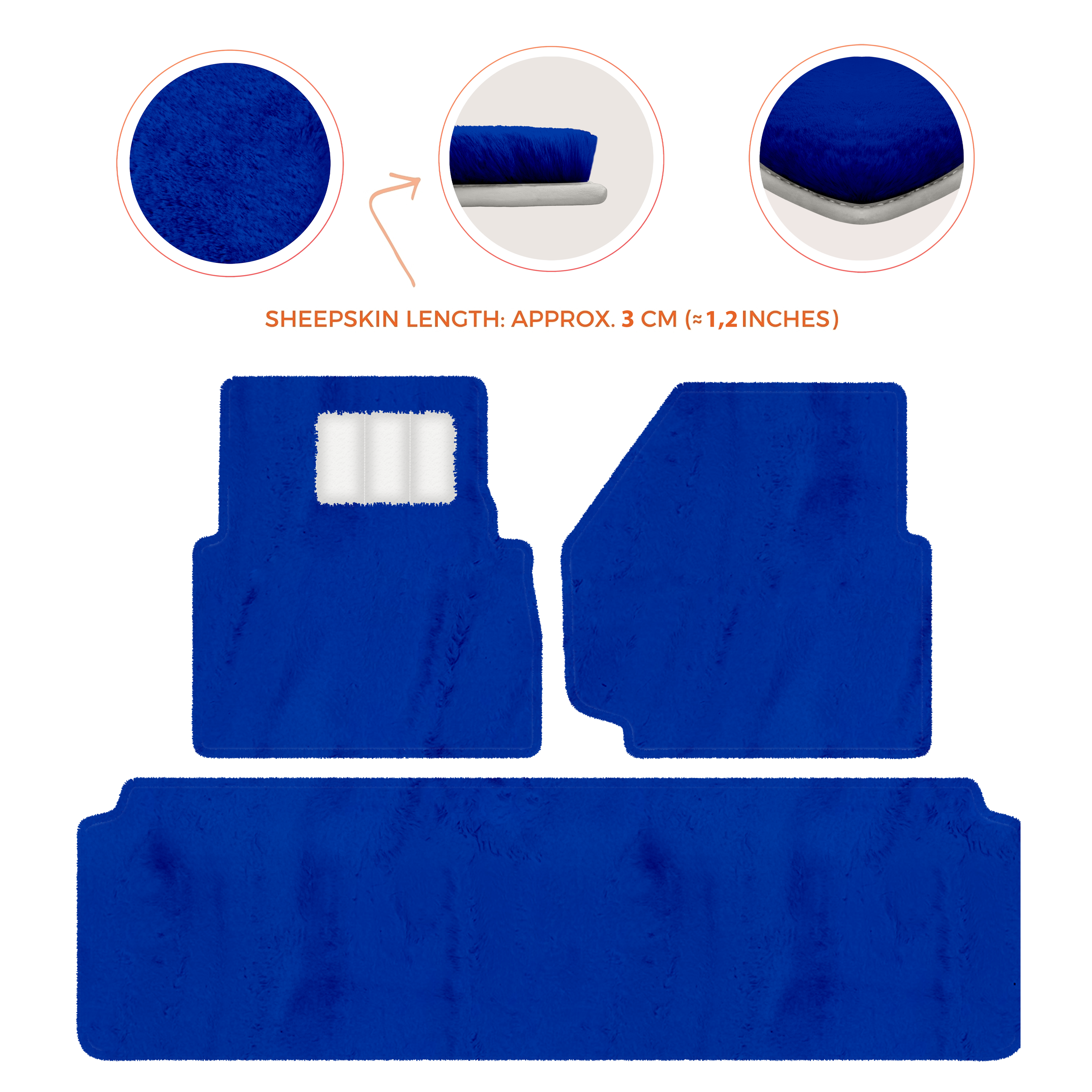 Land Rover Defender 110 (2007-2020) - Sheepskin Length, Various Color Options Custom Fit Premium Velour Floor Mats