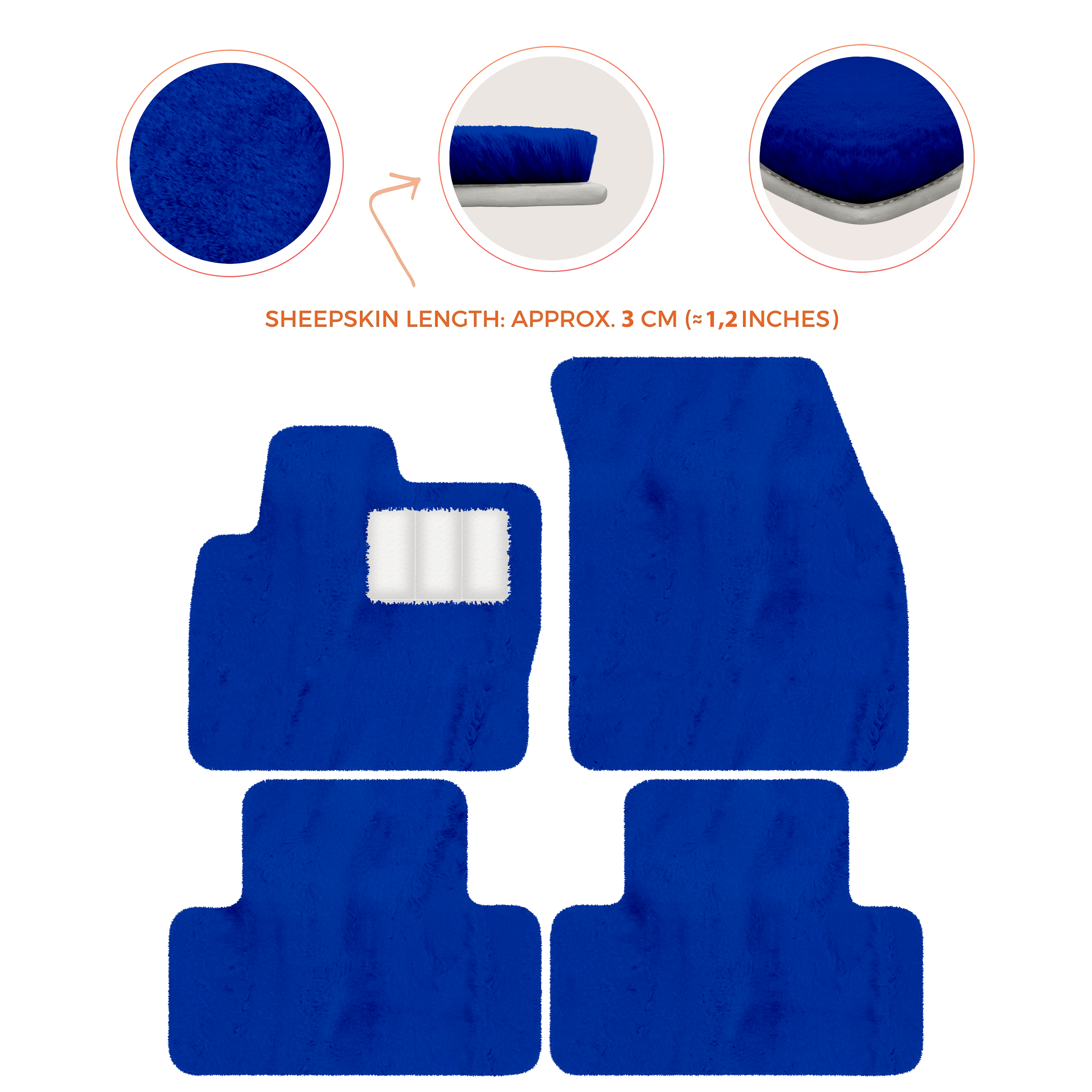 Range Rover Evoque (2015-2019) 5-Doors - Sheepskin Length, Various Color Options Custom Fit Premium Velour Floor Mats