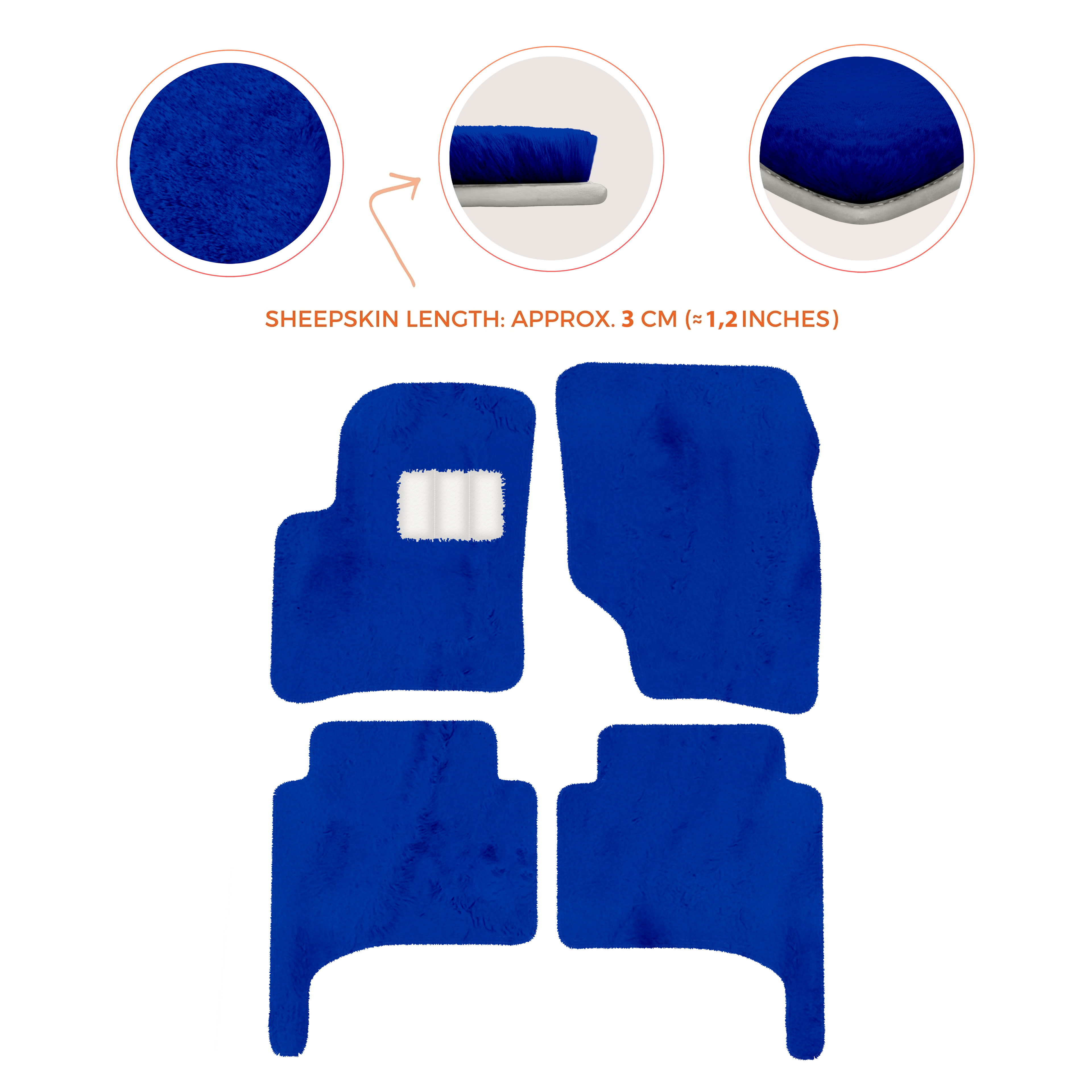 Porsche Cayenne (2003-2010) - Sheepskin Length, Various Color Options Custom Fit Premium Velour Floor Mats