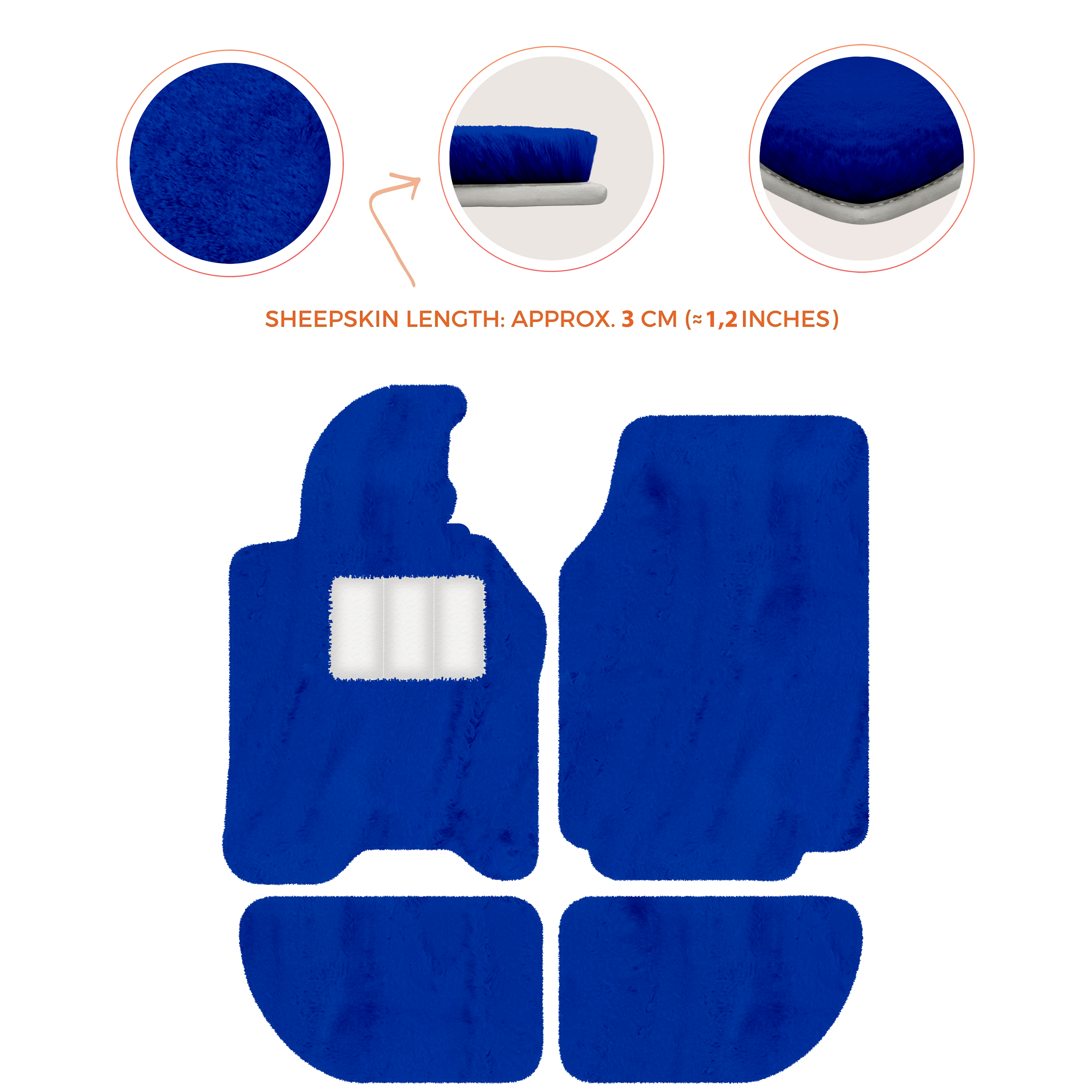 Porsche 944 (1981-1991) - Sheepskin Length, Various Color Options Custom Fit Premium Velour Floor Mats