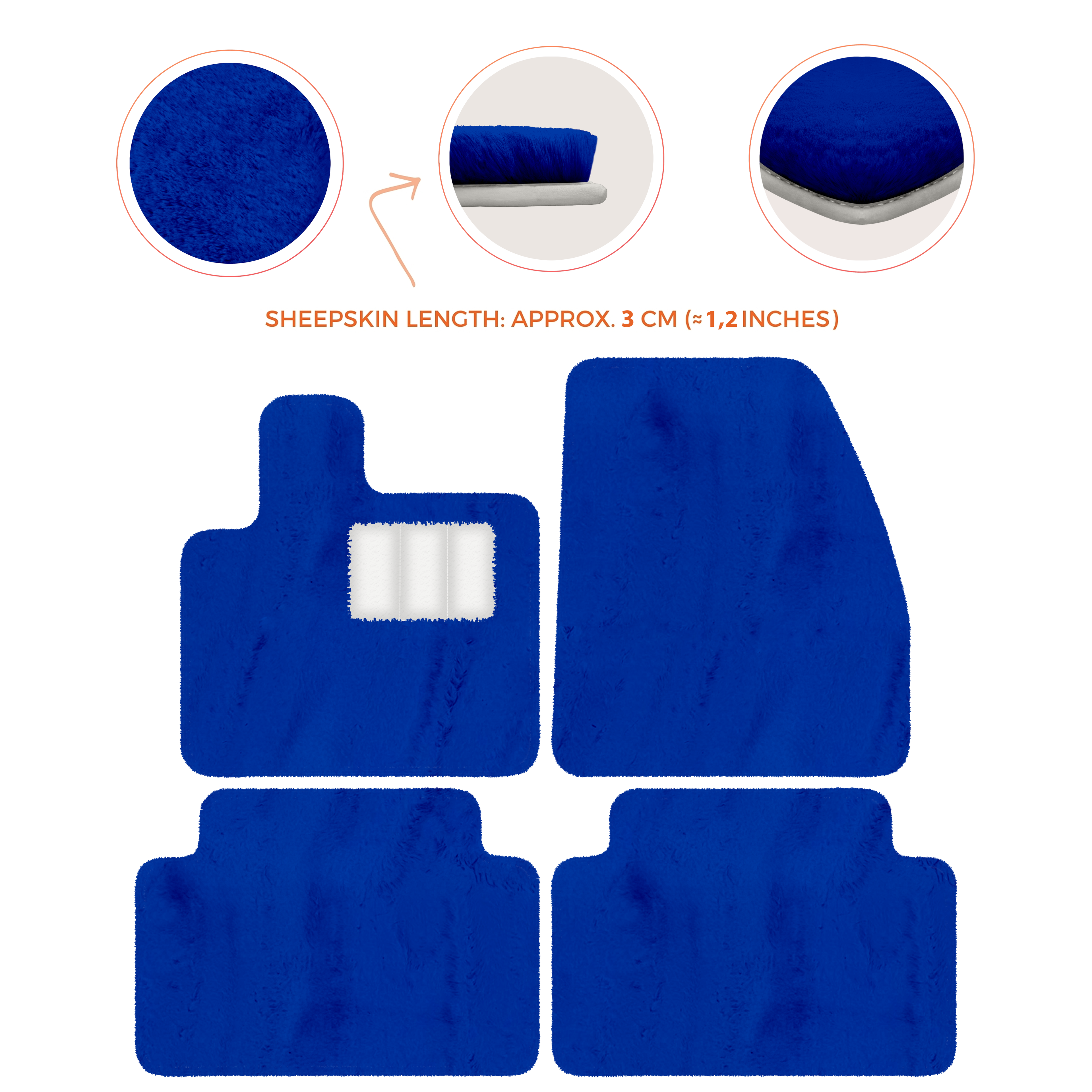 Range Rover Evoque (2019-2024) 5-Doors - Sheepskin Length, Various Color Options Custom Fit Premium Velour Floor Mats