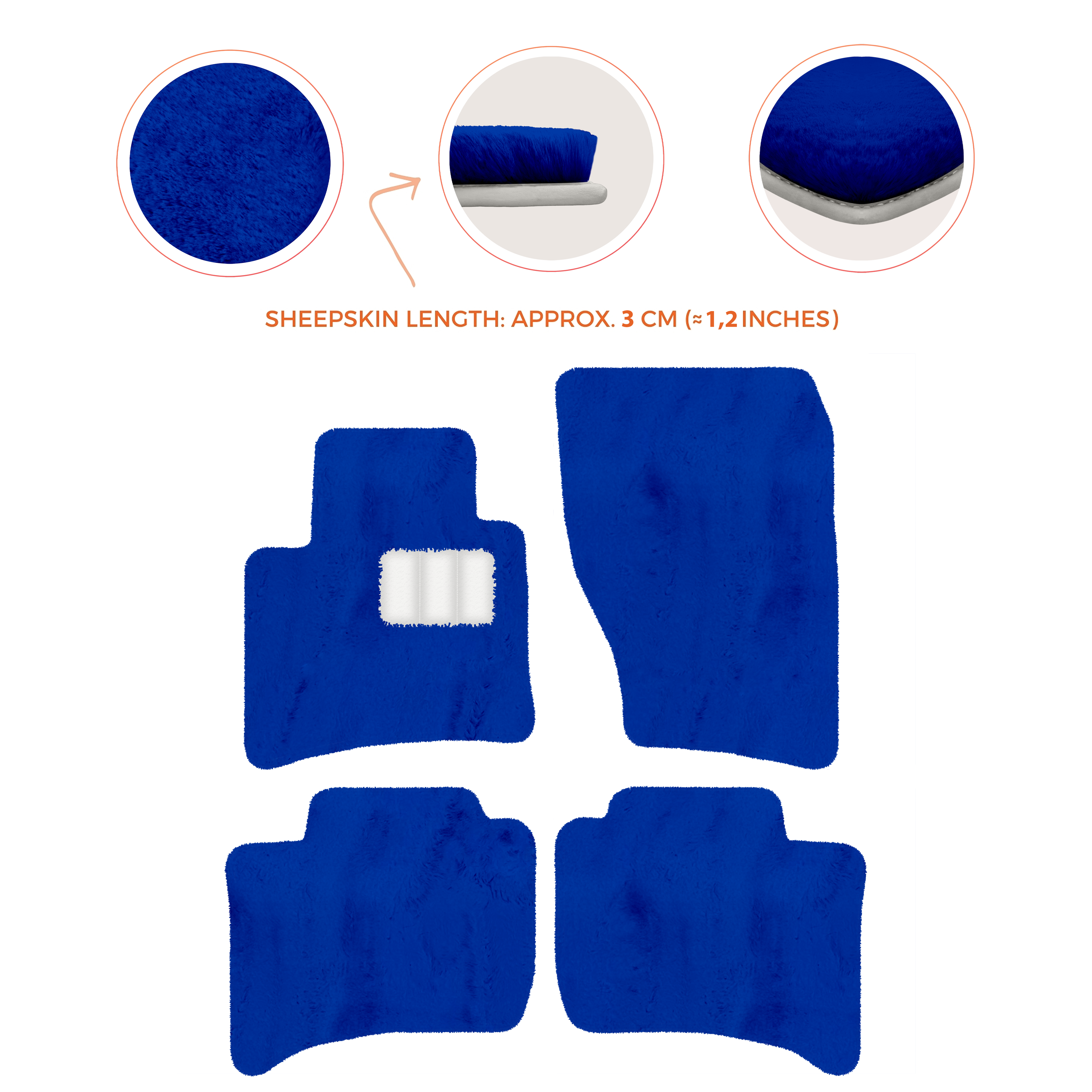 Porsche Cayenne (2010-2018) - Sheepskin Length, Various Color Options Custom Fit Premium Velour Floor Mats