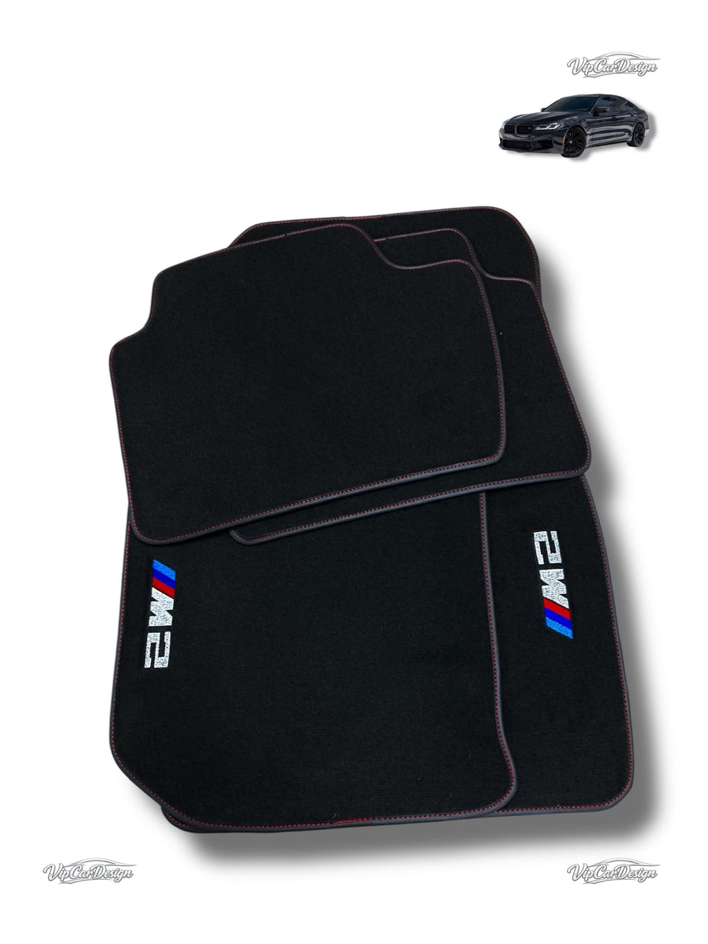 BMW M2 G87 (2023-2025) Custom Fit Floor Mats M2 Logo - Complete Set Overview | VipCarDesign