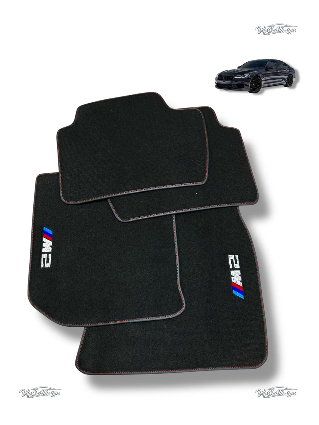 BMW 2 Series F23 Conv. (2014-2021) Custom Fit Floor Mats M2 Logo - Rear Floor Mats | VipCarDesign