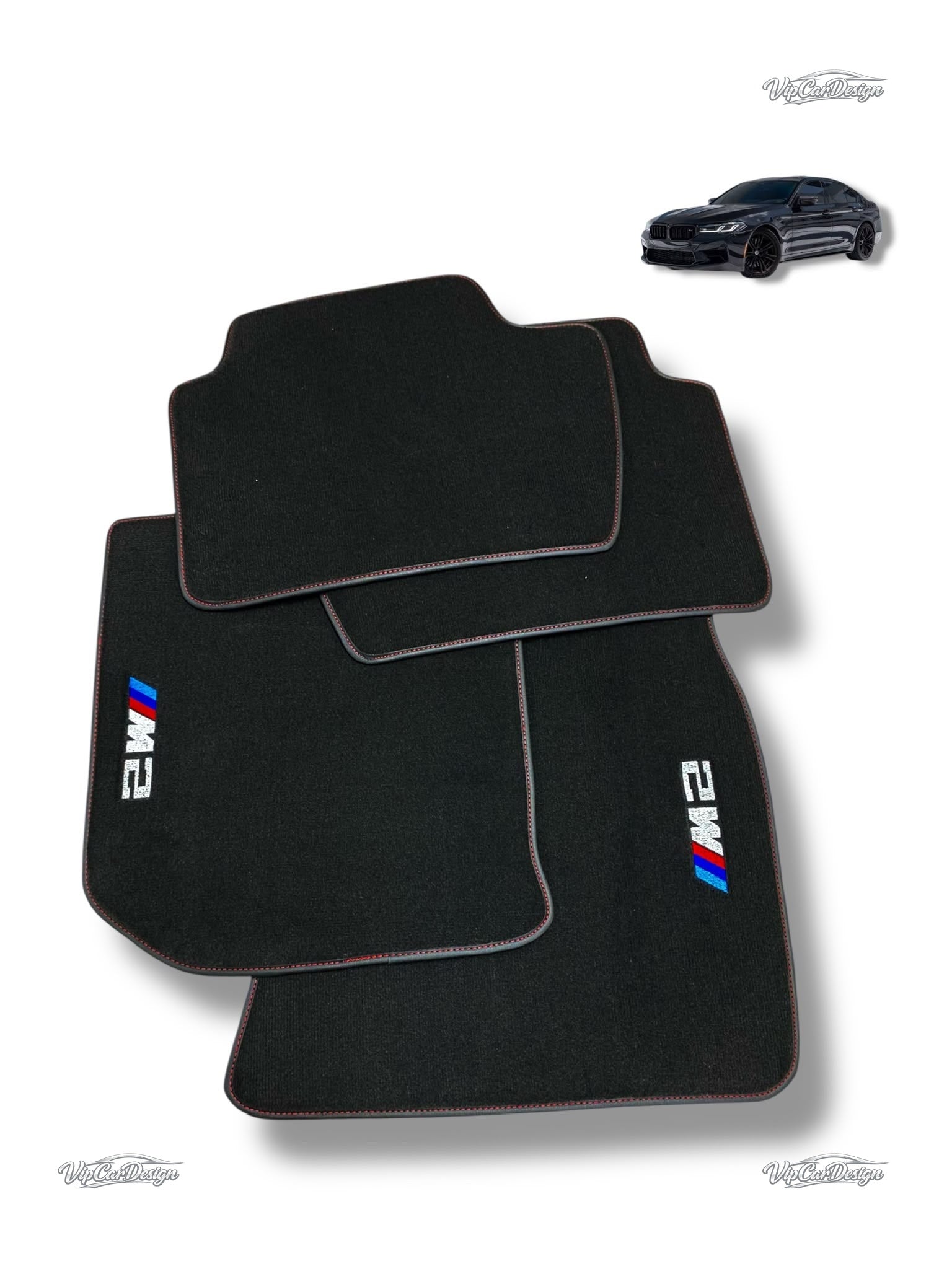 BMW 2 Series F23 Conv. (2014-2021) Custom Fit Floor Mats M2 Logo - Rear Floor Mats | VipCarDesign