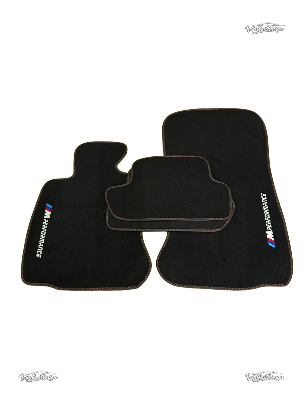 BMW 5 Series F10 (2010-2016) Custom Fit Floor Mats M Performance Logo - Edge Color Detail | VipCarDesign