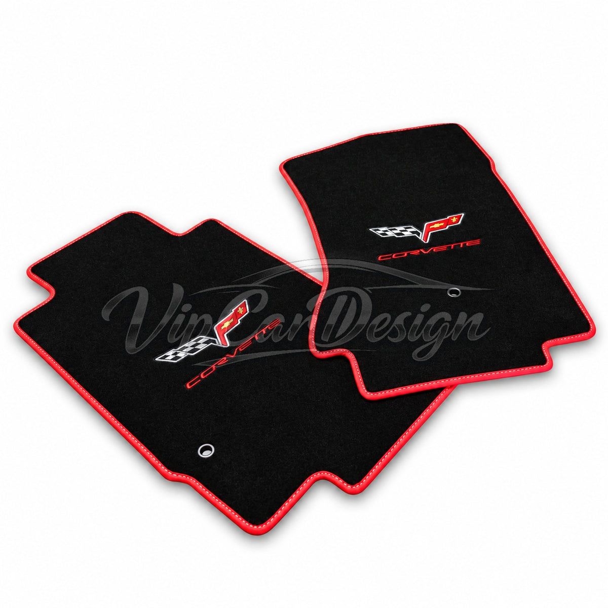 Chevrolet Corvette C6 (2005-2013) Custom Fit Floor Mats Corvette C6 Logo - Complete Set Overview | VipCarDesign