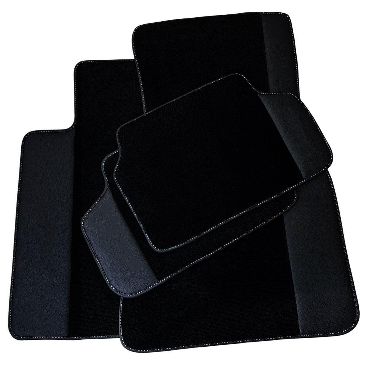 Customizable Black Floor Mats For BMW M3 G81 Touring (2022-2026) With Leather Custom Fit Premium Velour Floor Mats