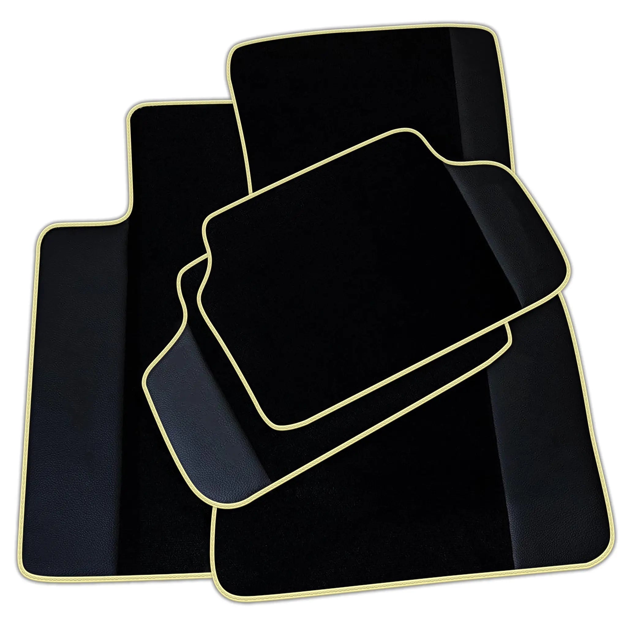 Customizable Black Floor Mats For BMW M5 G90 (2023-2026) Sedan With Leather Custom Fit Premium Velour Floor Mats