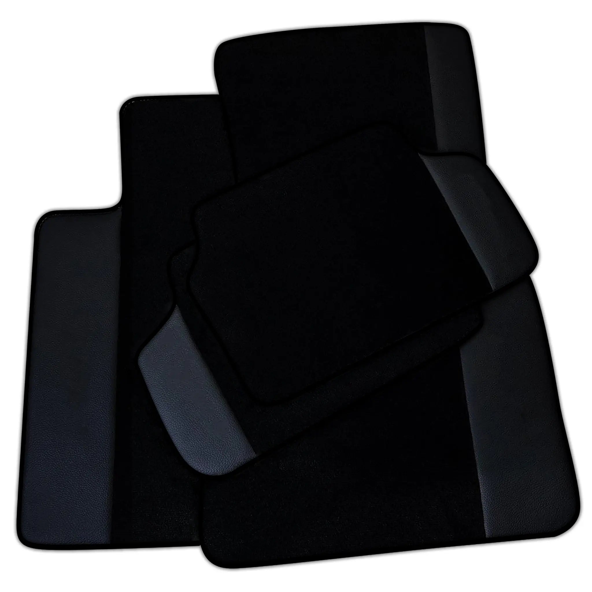 Customizable Black Floor Mats For BMW 2 Series U06 (2022-2026) With Leather Custom Fit Premium Velour Floor Mats