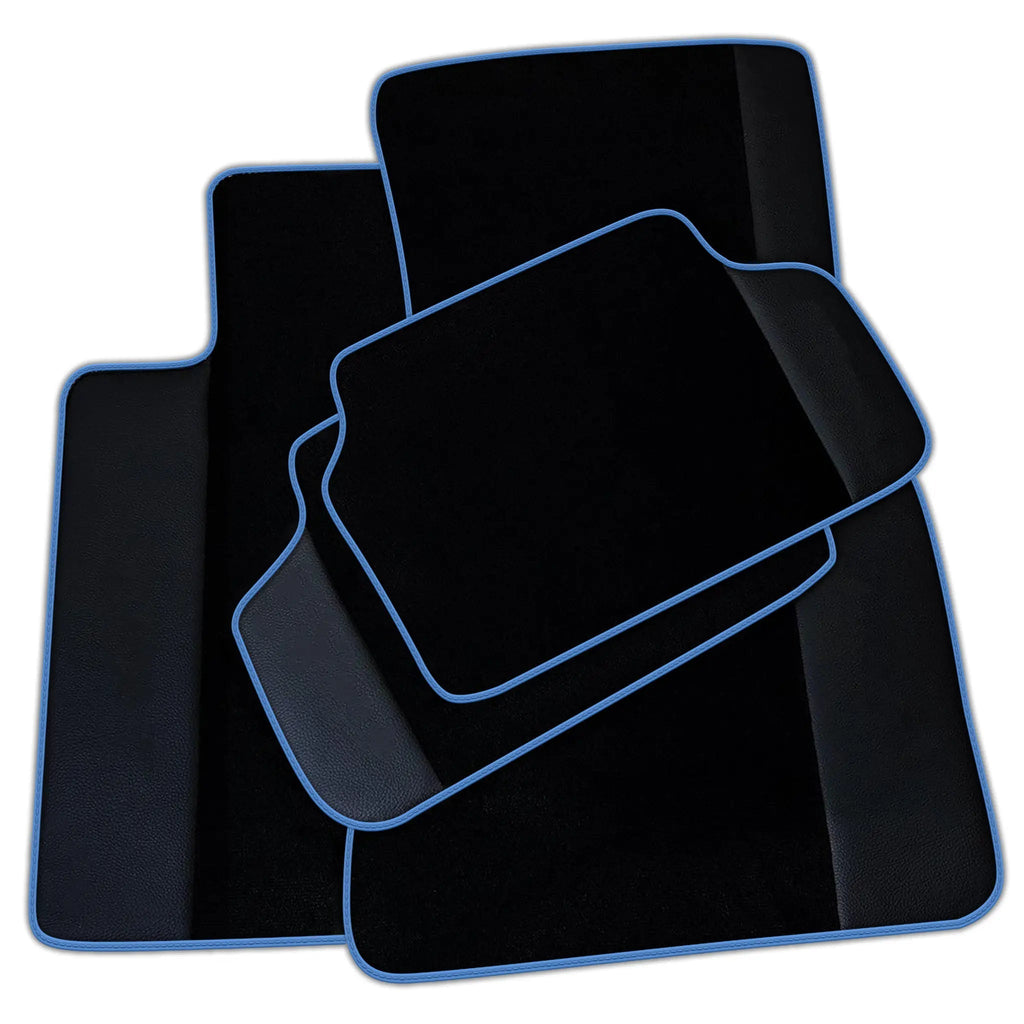Customizable Black Floor Mats For BMW M5 G90 (2023-2026) Sedan With Leather Custom Fit Premium Velour Floor Mats