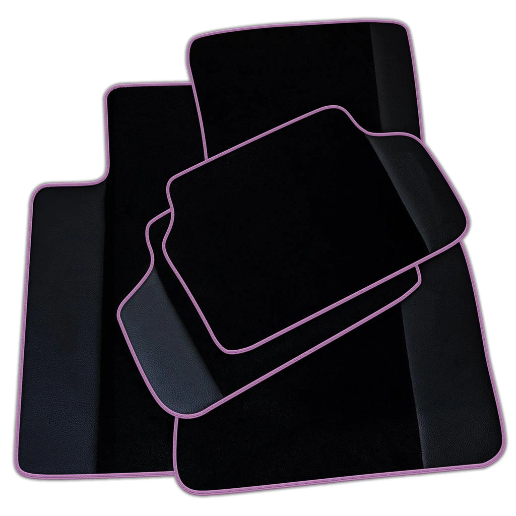 Customizable Black Floor Mats For BMW G60 (2023-2026) Sedan With Leather Custom Fit Premium Velour Floor Mats