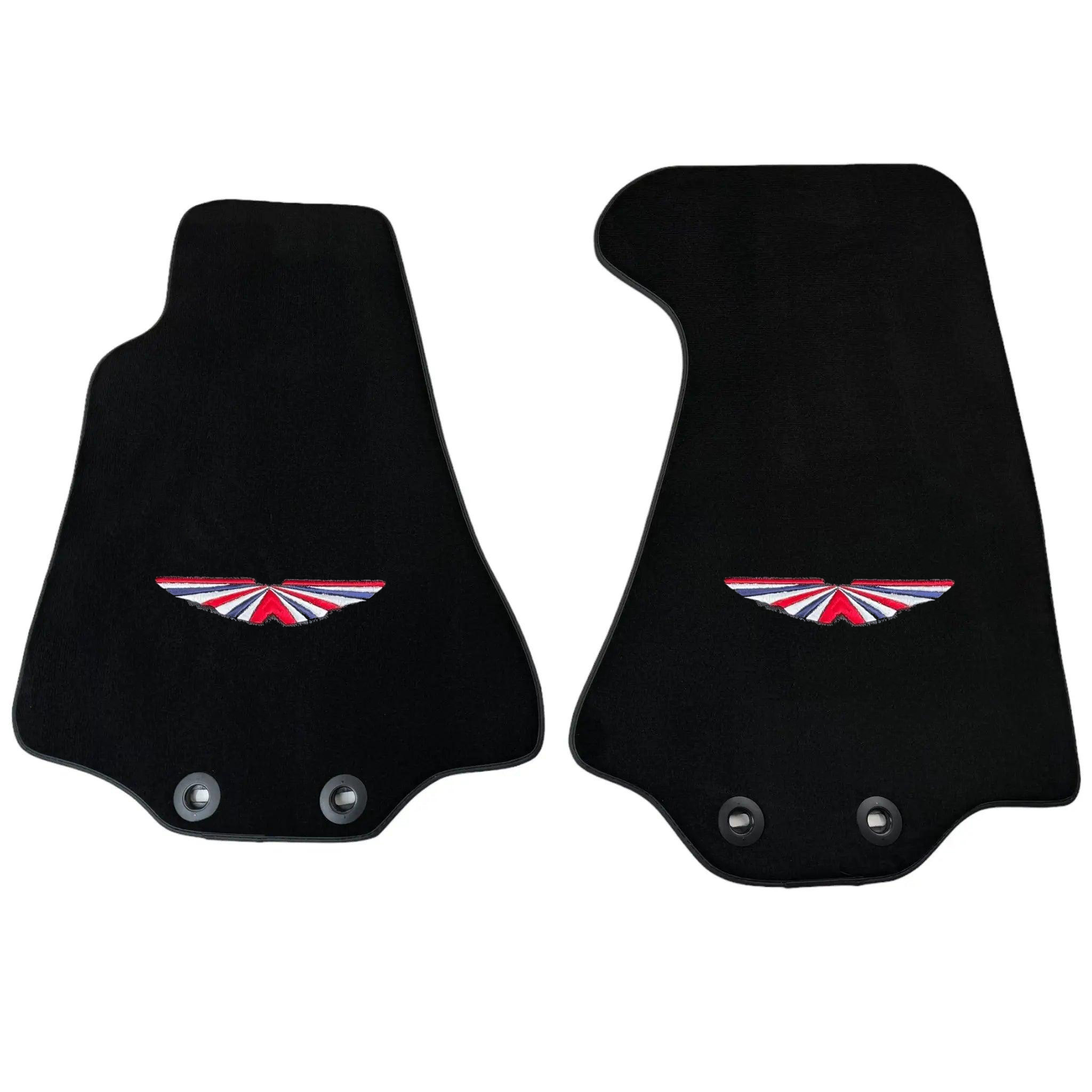 Black Floor Mats For Aston Martin Virage (2011-2012) Coupe | ER56 Design Custom Fit Premium Velour Floor Mats