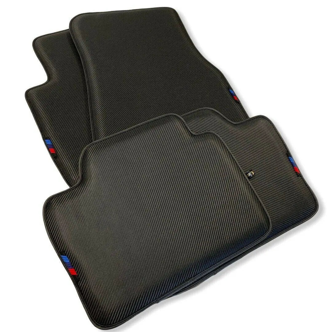 Floor Mats For BMW G60 (2023-2026) Sedan Autowin Brand Carbon Fiber Leather Custom Fit Premium Velour Floor Mats