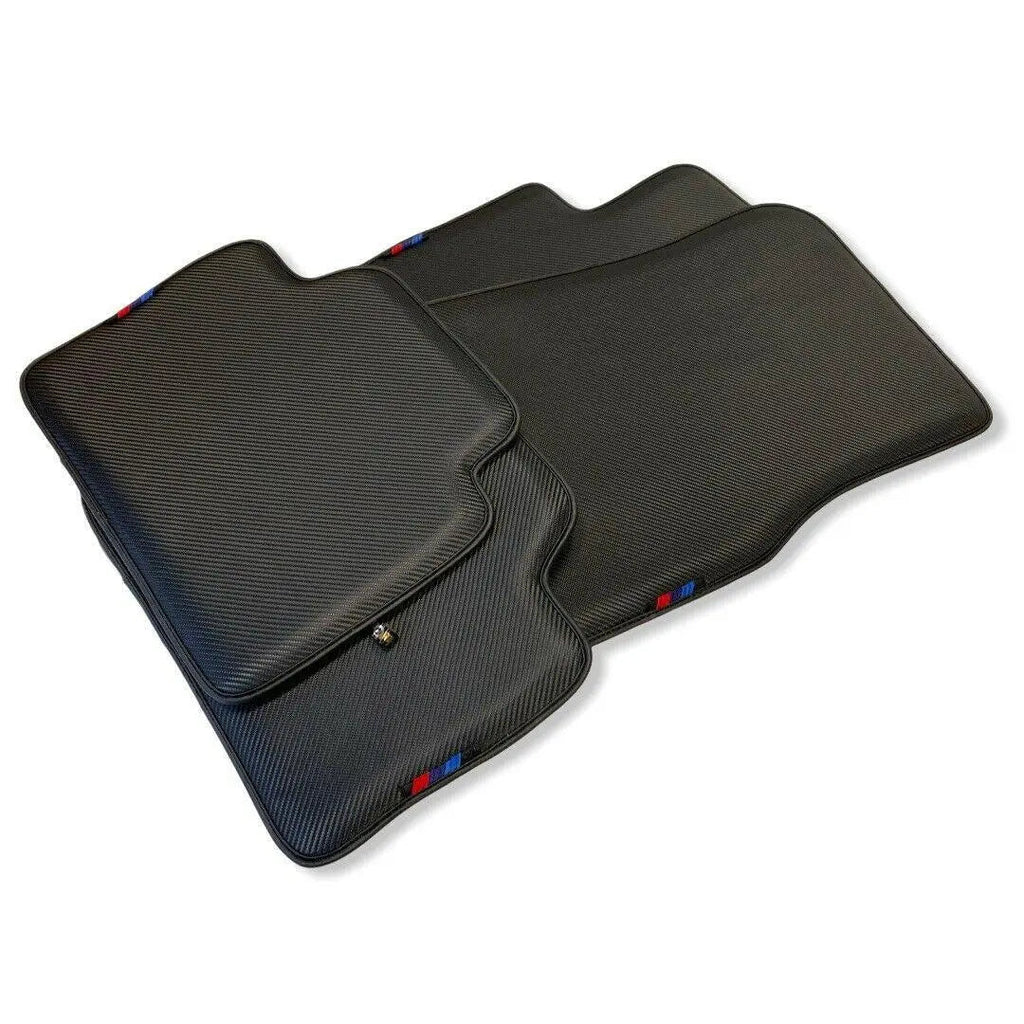 Floor Mats For BMW G61 (2023-2026) Touring Autowin Brand Carbon Fiber Leather Custom Fit Premium Velour Floor Mats