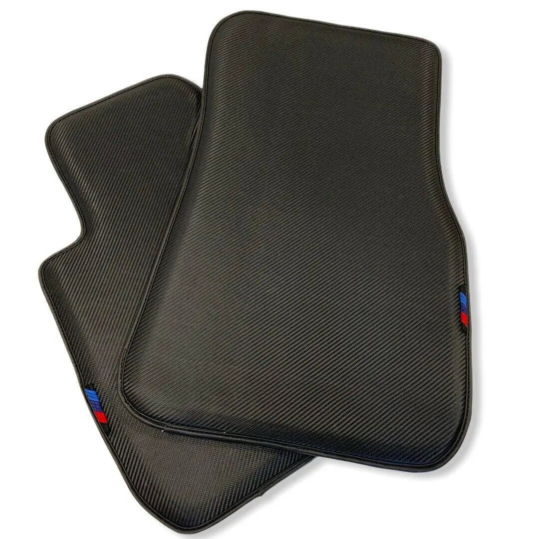 Floor Mats For BMW 2 Series Gran Tourer F46 (2015-2022) 5 Seats Autowin Brand Carbon Fiber Leather Custom Fit Premium Velour Floor Mats