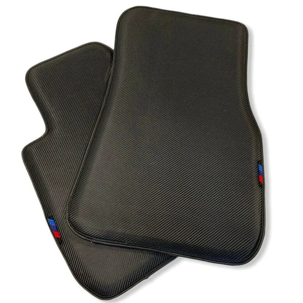 Floor Mats For BMW M5 G90 (2023-2026) Sedan Autowin Brand Carbon Fiber Leather Custom Fit Premium Velour Floor Mats