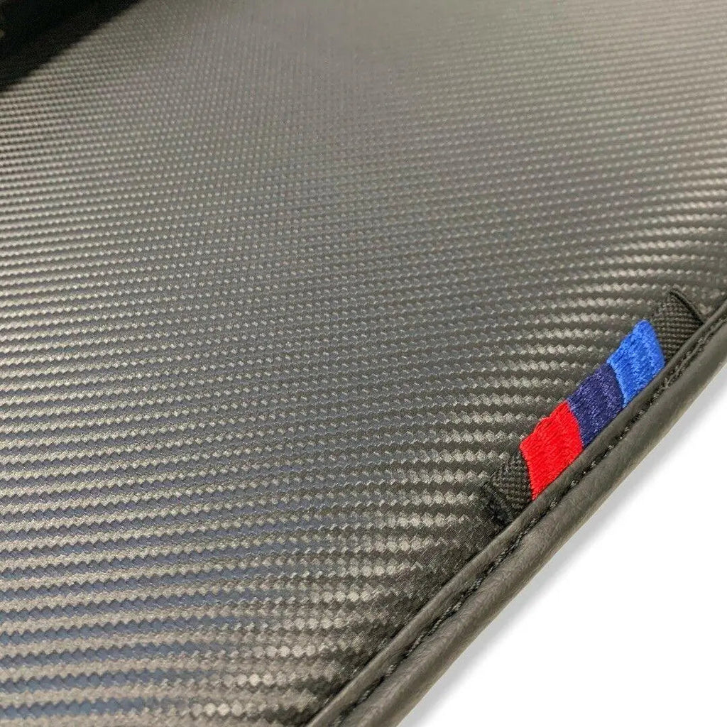 Floor Mats For BMW M5 G90 (2023-2026) Sedan Autowin Brand Carbon Fiber Leather Custom Fit Premium Velour Floor Mats