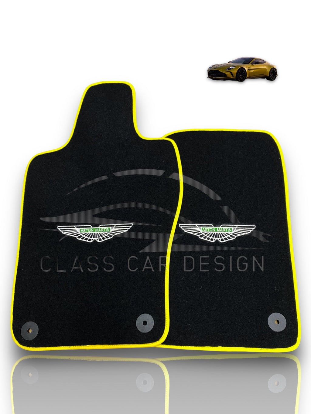 Aston Martin V8 Vantage Floor Mats (2018–2025) – Custom Fit – Luxury Velour Set