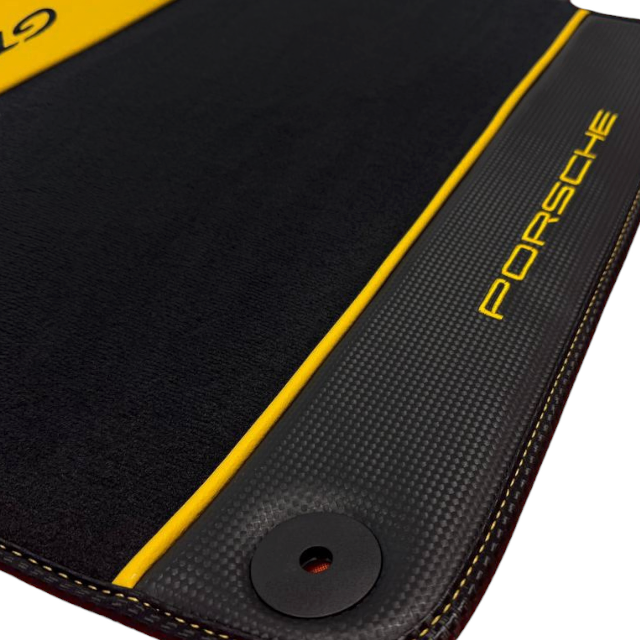Porsche 911 GT3 RS (2022-2026) with Yellow Leather Custom Fit Premium Velour Floor Mats