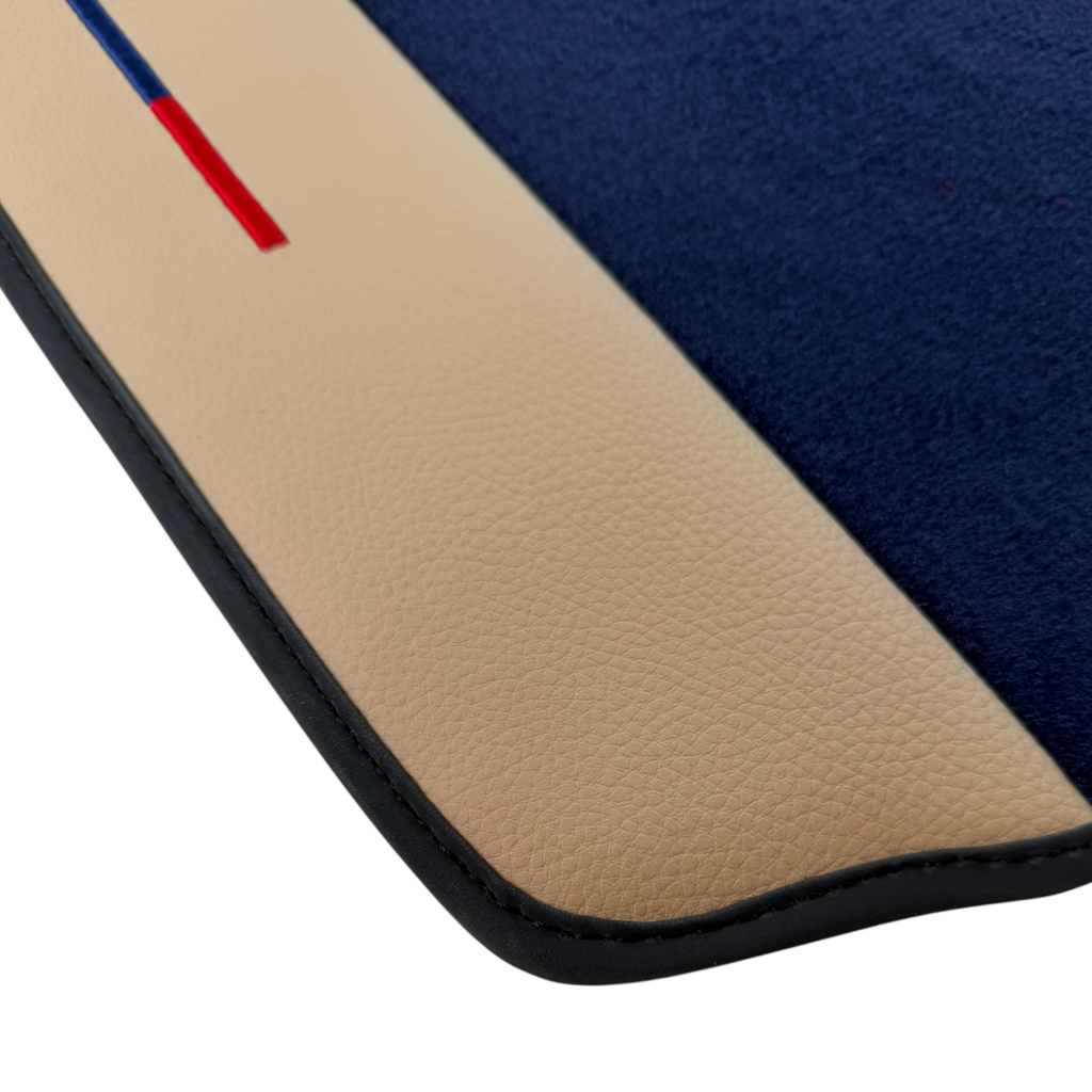 BMW E39 Sedan (1996-2003) with Beige Leather | M Package Custom Fit Premium Velour Floor Mats