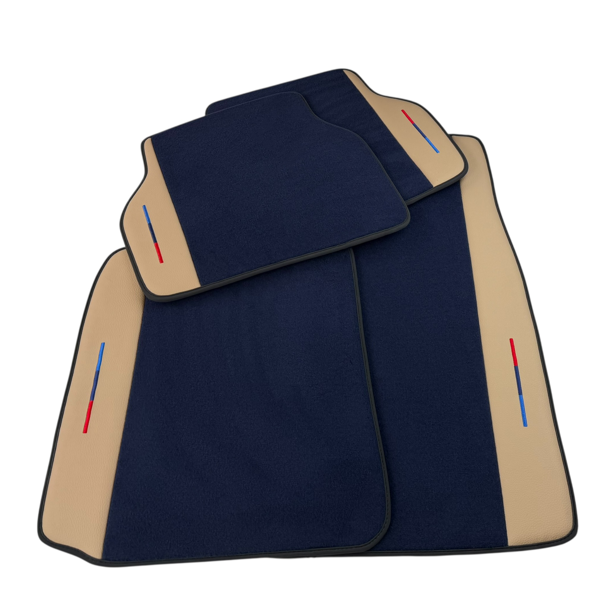 BMW E39 Sedan (1996-2003) with Beige Leather | M Package Custom Fit Premium Velour Floor Mats